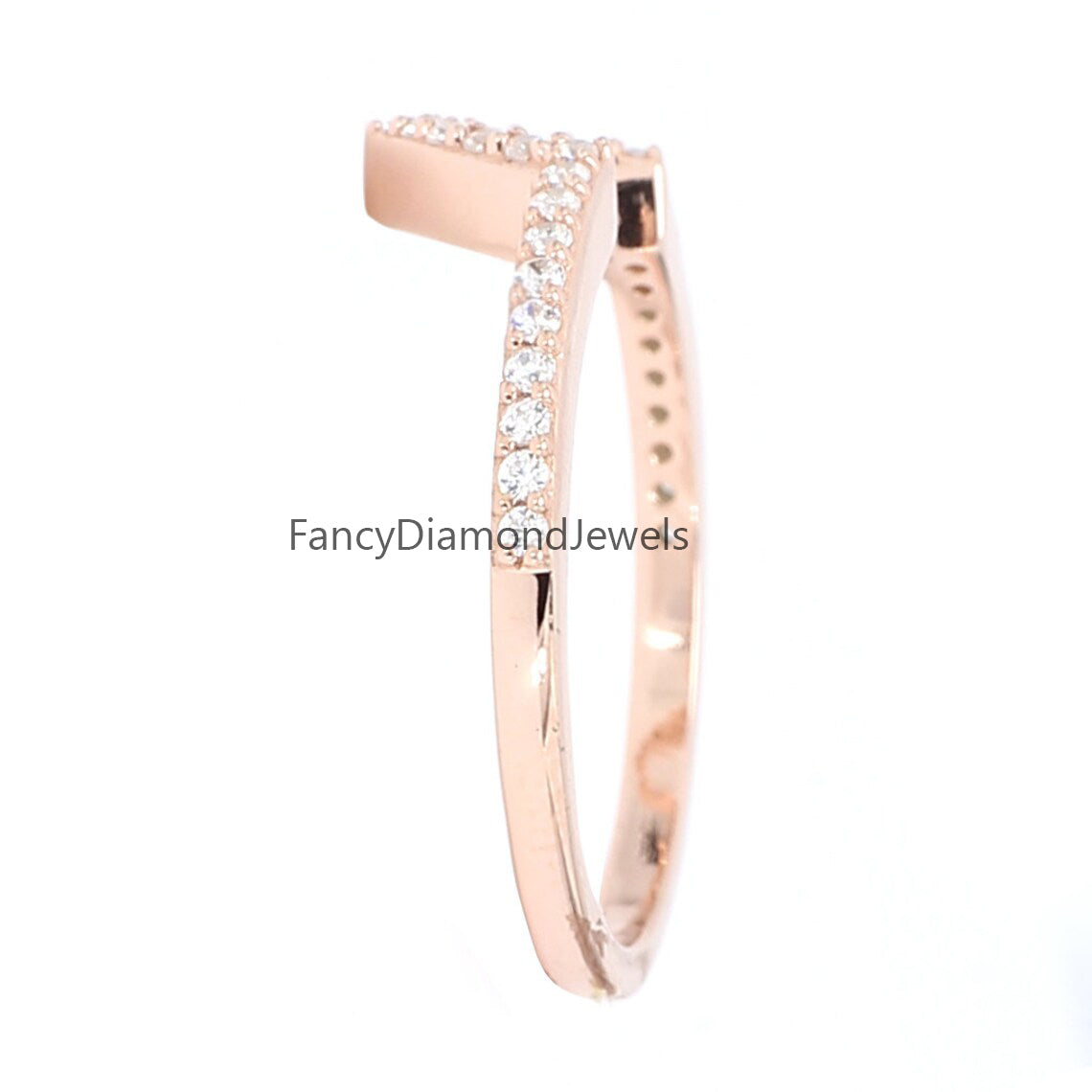 14K Rose Gold Band Salt And Pepper Round Diamond Ring Engagement Wedding Gift Ring KD829
