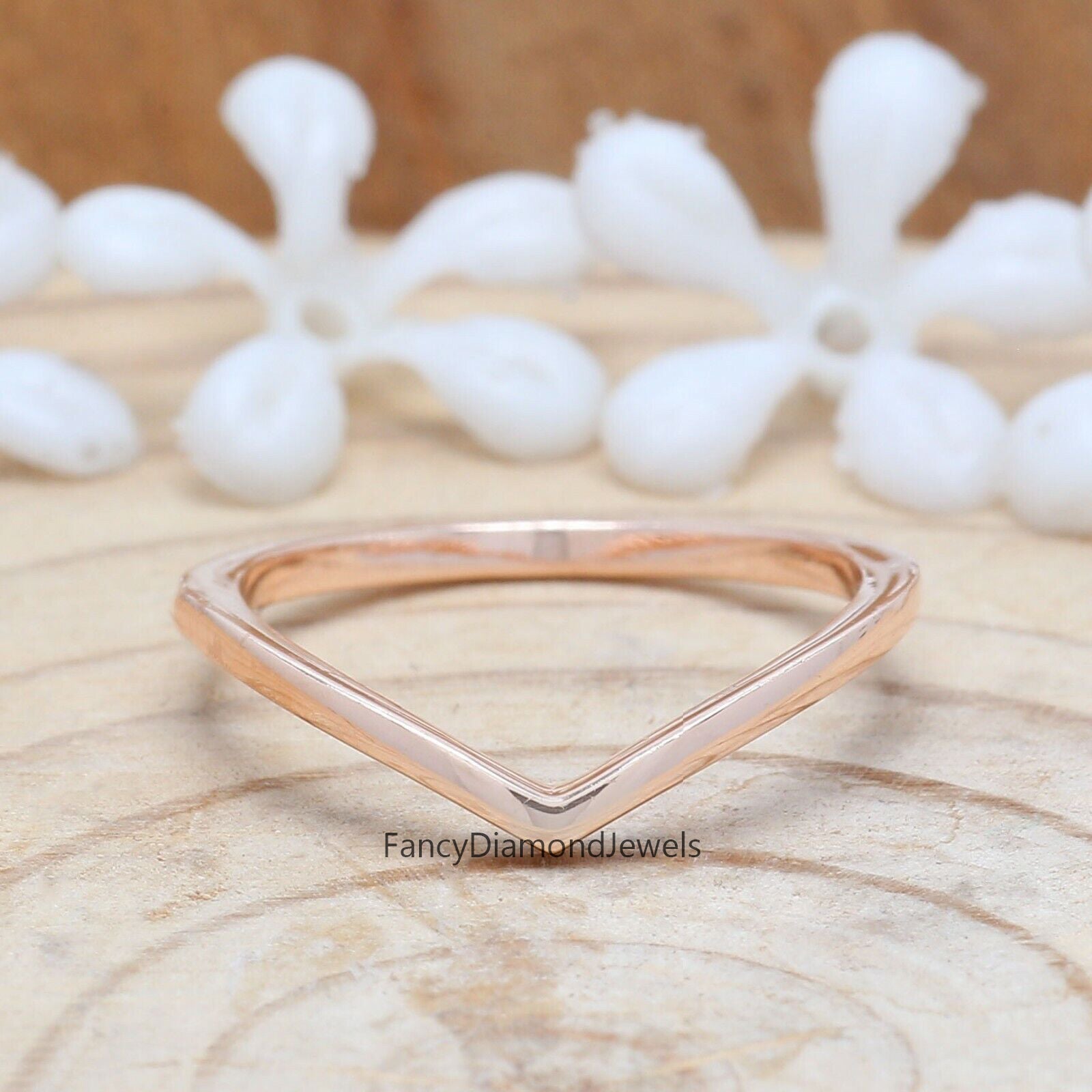14K Rose Gold Band, Wedding Band, Ring Band, Gift For Her KD936