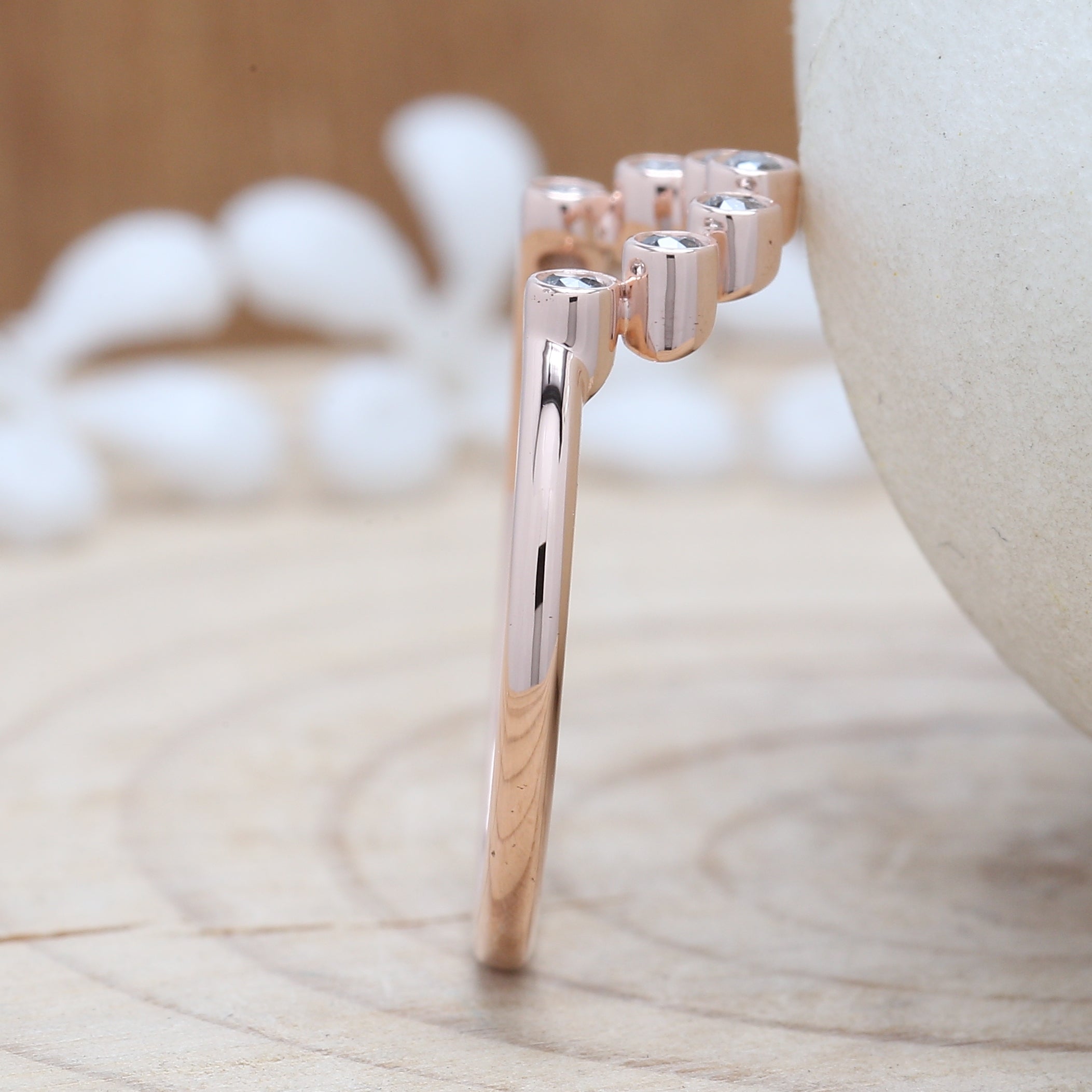 0.11 CT Salt And Pepper Diamond Band, Round Cut Diamond Band, Engagement Band, 14K Rose Gold Band, Wedding Band, Gift For Her KD925