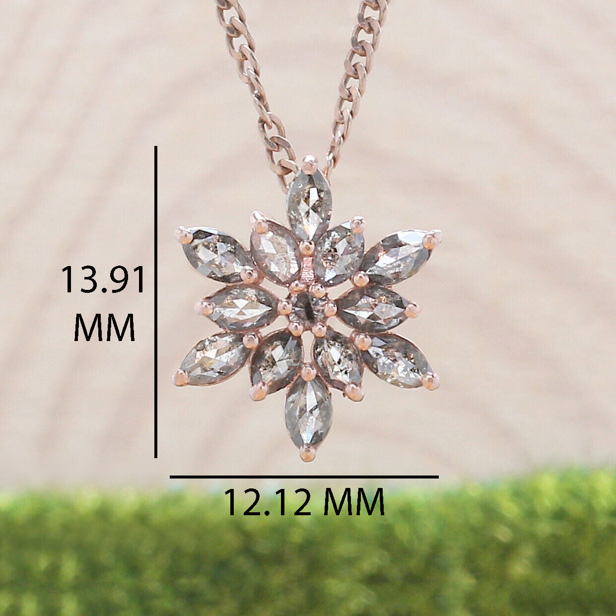 Marquise Salt And Pepper Diamond Pendant, Marquise Unique Diamond Pendant, Dangling Diamond Pendant, No Chain Including Only Pendant KDN1583