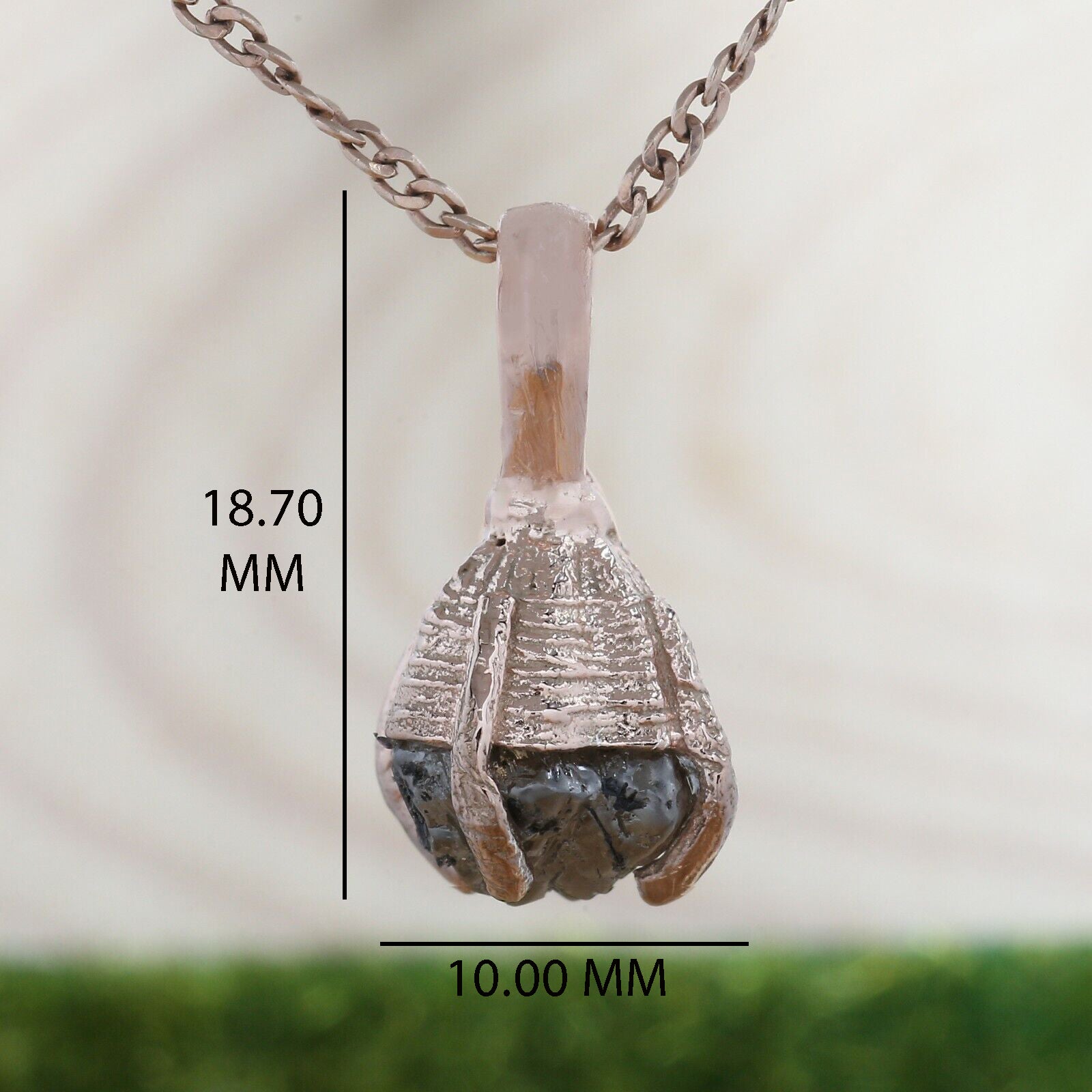 2.79 CT Raw Diamond Pendant, Hand Made Pendant, Rose Gold Pendant, Brown Diamond Pendant, Uncut Pendant, Rough Diamond Pendant, KDL9030
