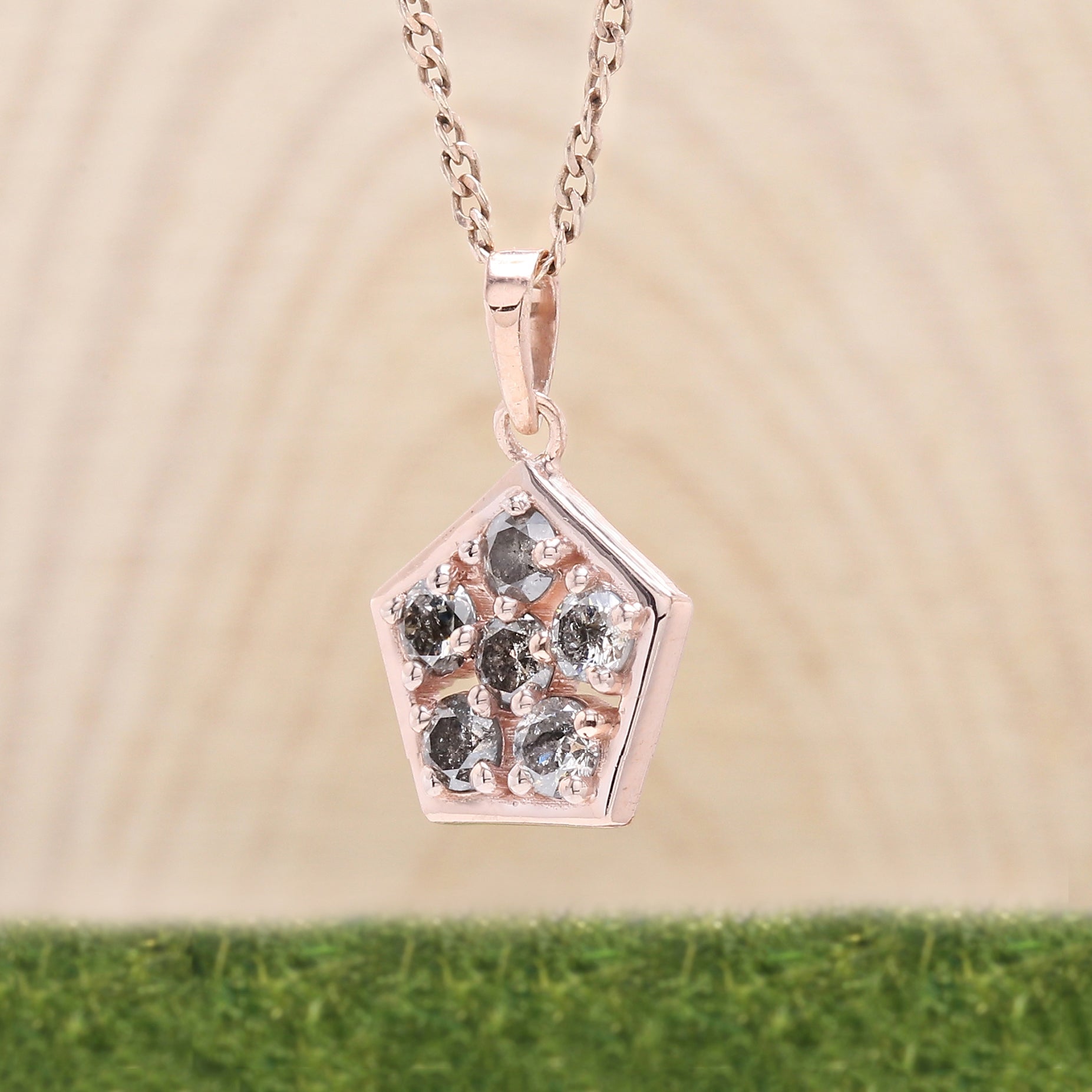 Round Brilliant Cut Salt And Pepper Diamond Pendant, Unique Diamond Pendant, Round Diamond Pendant, No Chain Including Only Pendant KDL1396
