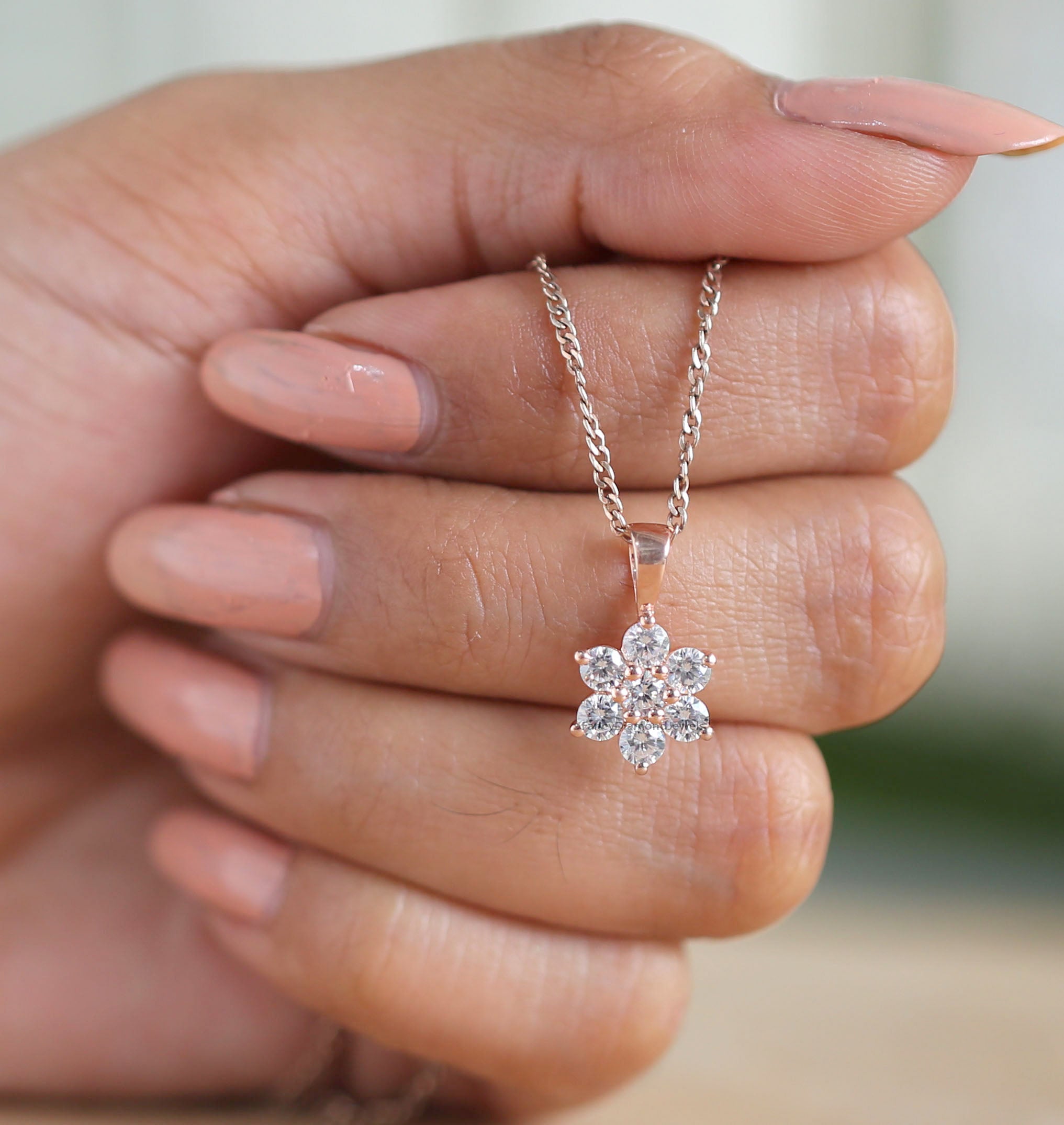 Round Brilliant Cut White Color Diamond Pendant Engagement Wedding Gift Pendant 14K Solid Rose White Yellow Gold Pendant 0.74 CT KD997