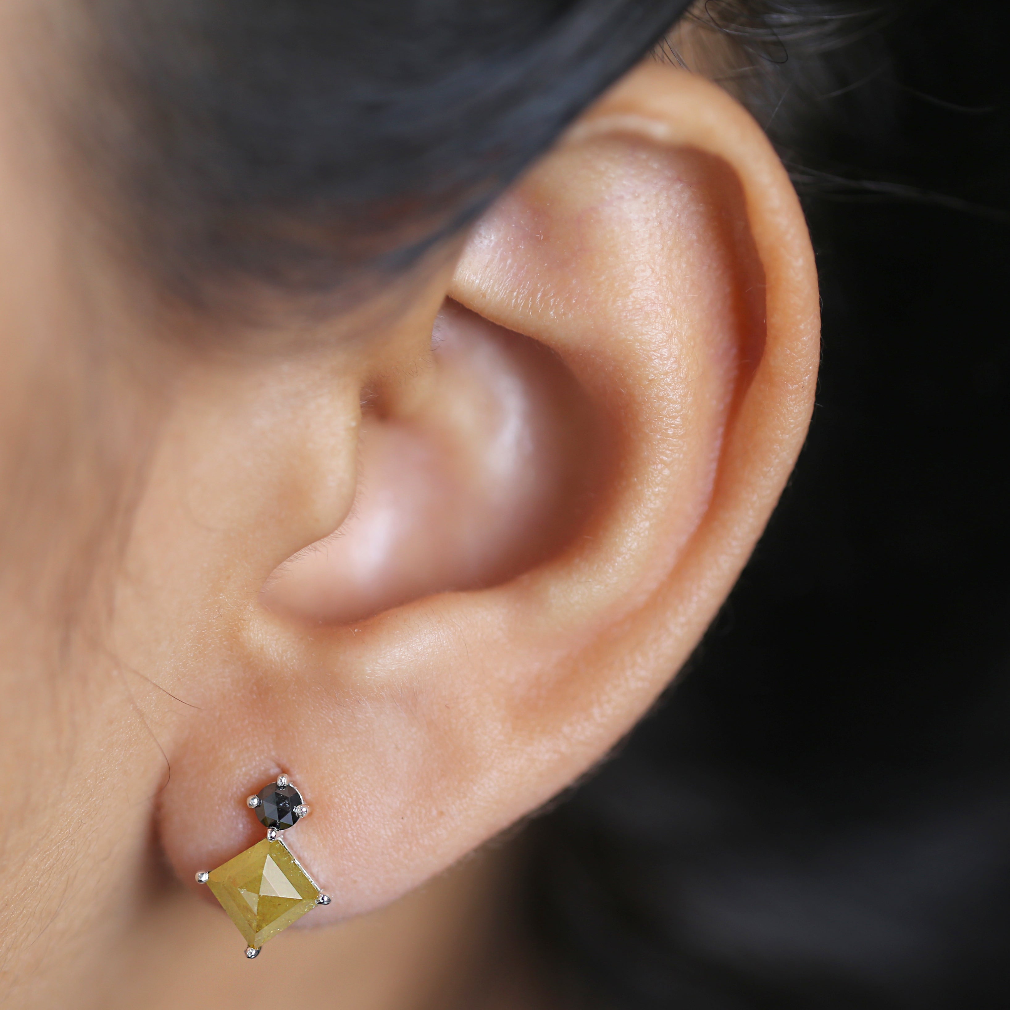Yellow Kite Diamond Earring 14K Solid Rose White Yellow Gold Engagement Wedding Gift Earring 1.56 CT KDL8102