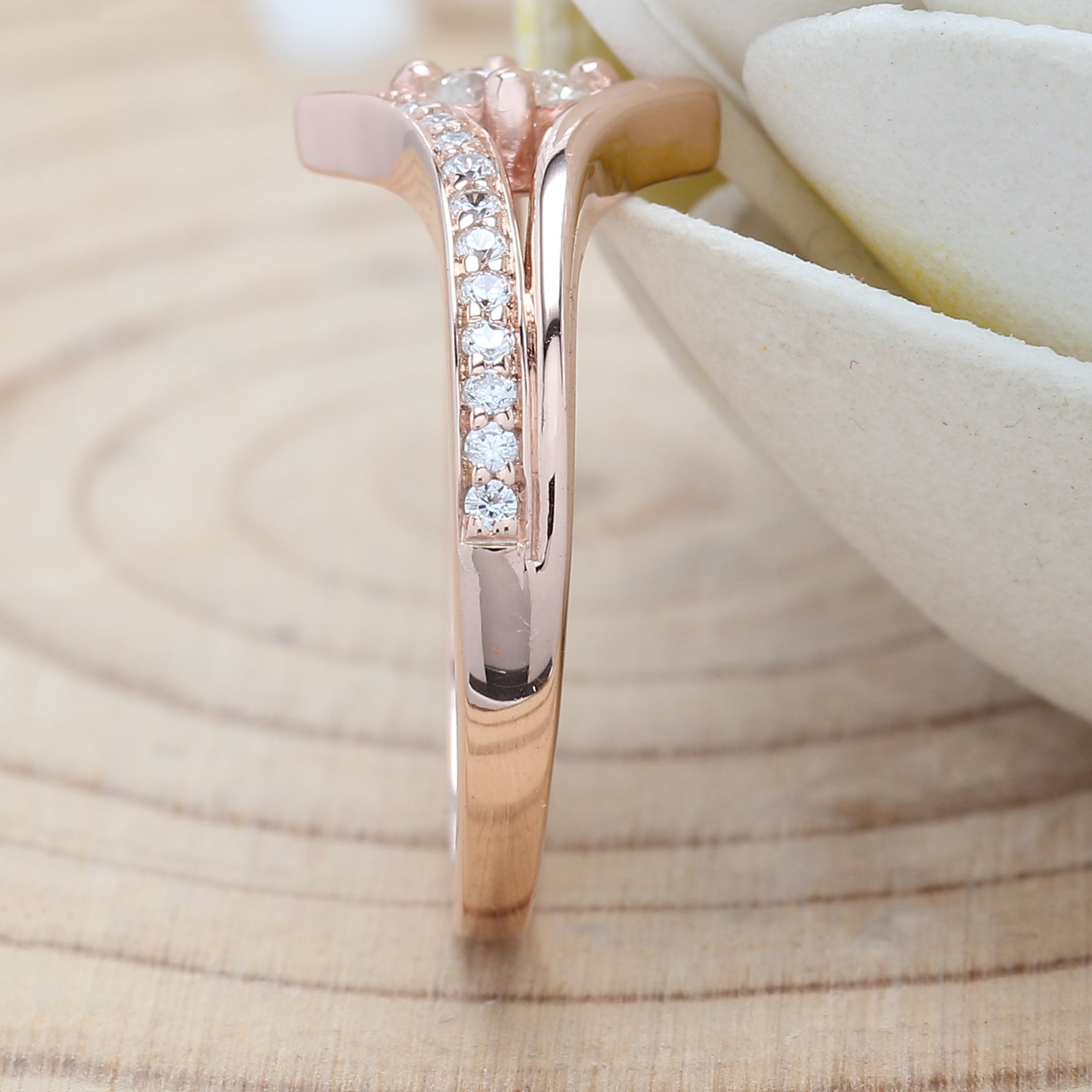 Round Cut White Color Diamond Ring 0.28 Ct 4.30 MM Round Shape Diamond Ring 14K Rose Gold Silver Round Engagement Ring Gift For Her QL5800