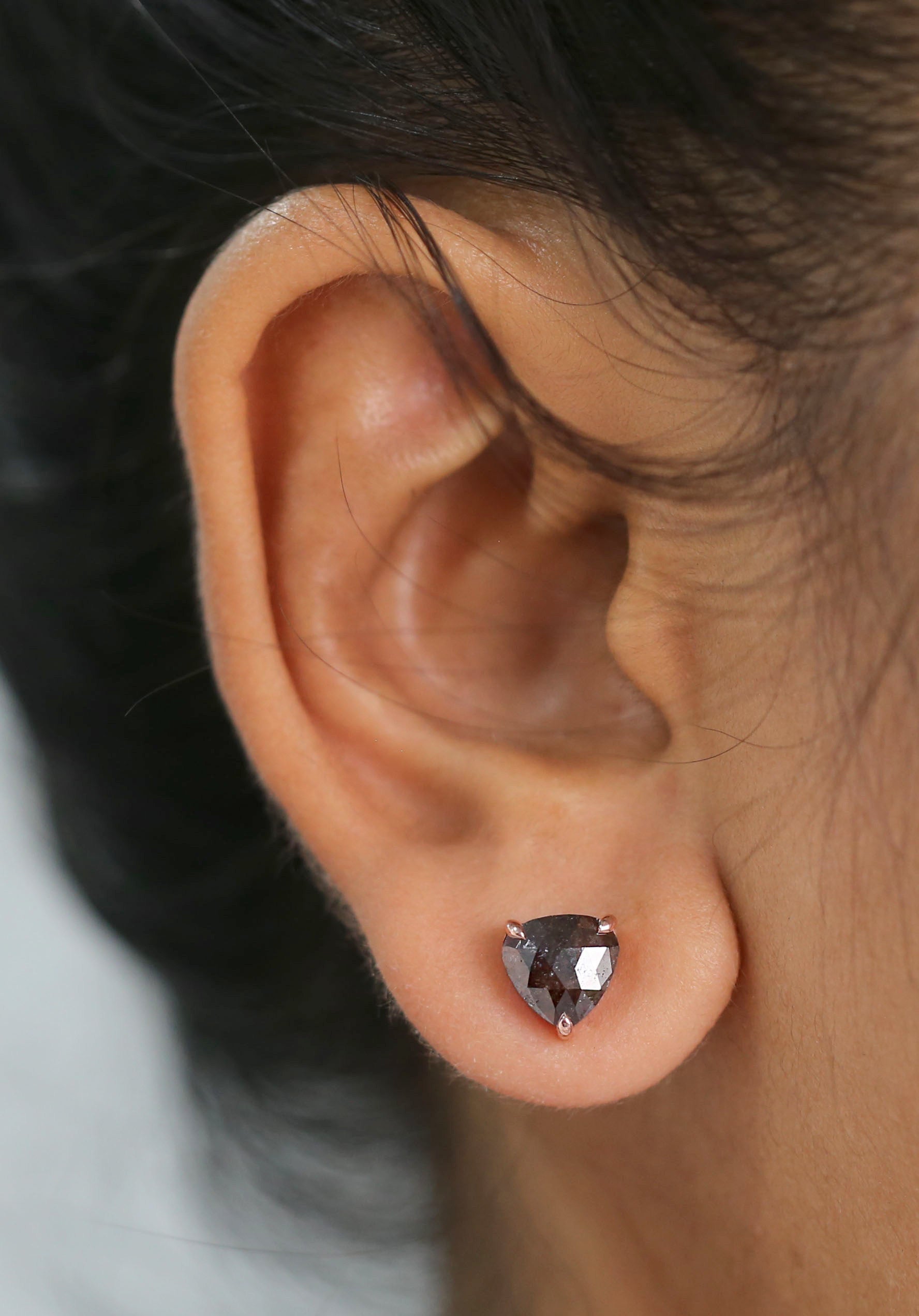 Heart Brown Color Diamond Earring Engagement Wedding Gift Earring 14K Solid Rose White Yellow Gold Earring 2.58 CT KDL6880