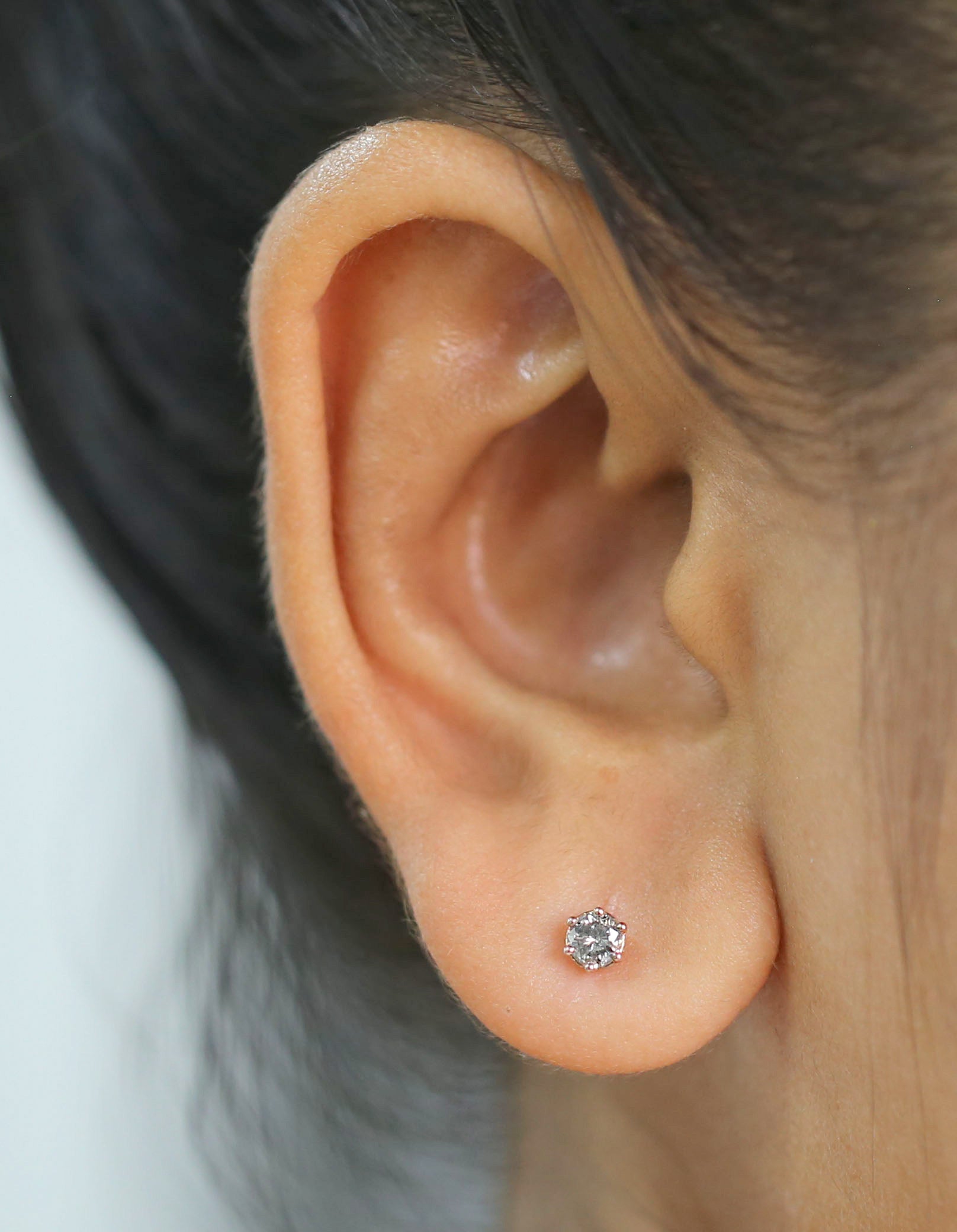 Round Salt And Pepper Diamond Earring Engagement Wedding Gift Earring 14K Solid Rose White Yellow Gold Earring 0.39 CT KD992