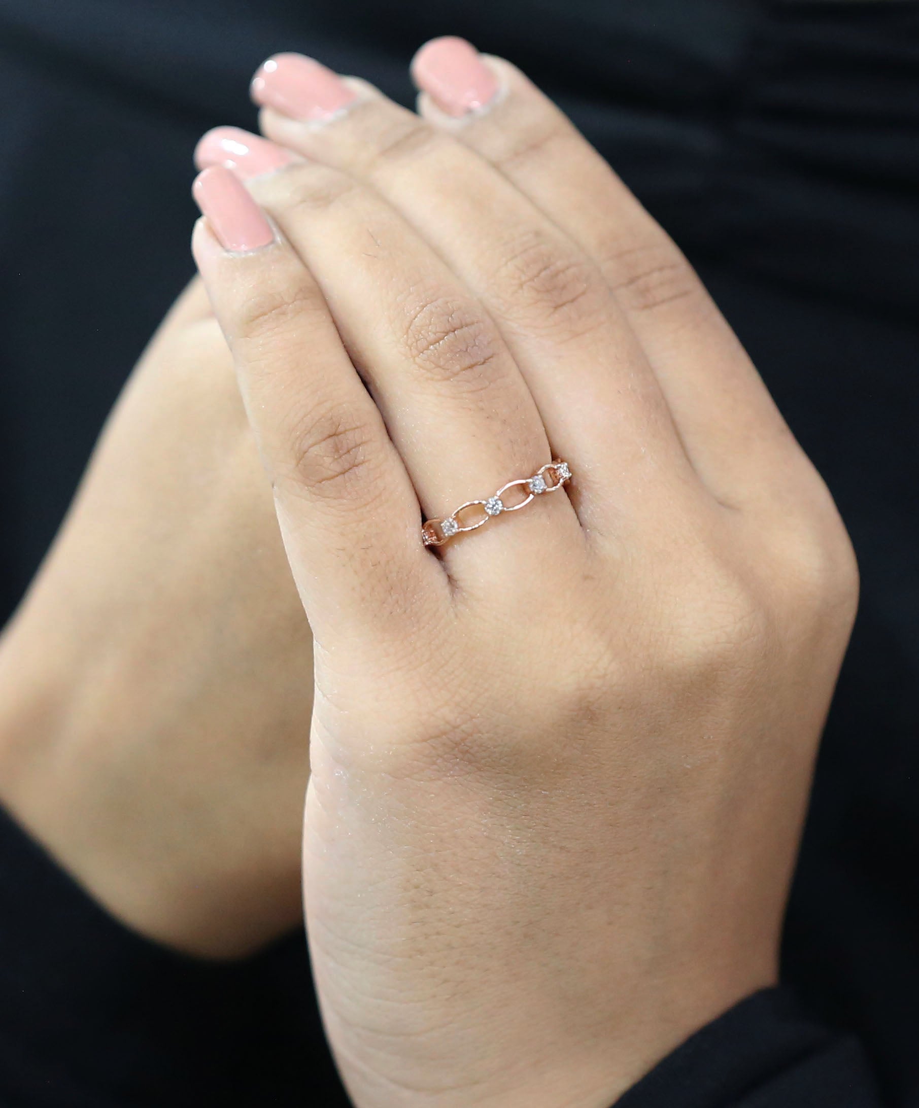 Round White Diamond Band Engagement Wedding Gift Band 14K Solid Rose White Yellow Gold Band 0.32 Ct KD895