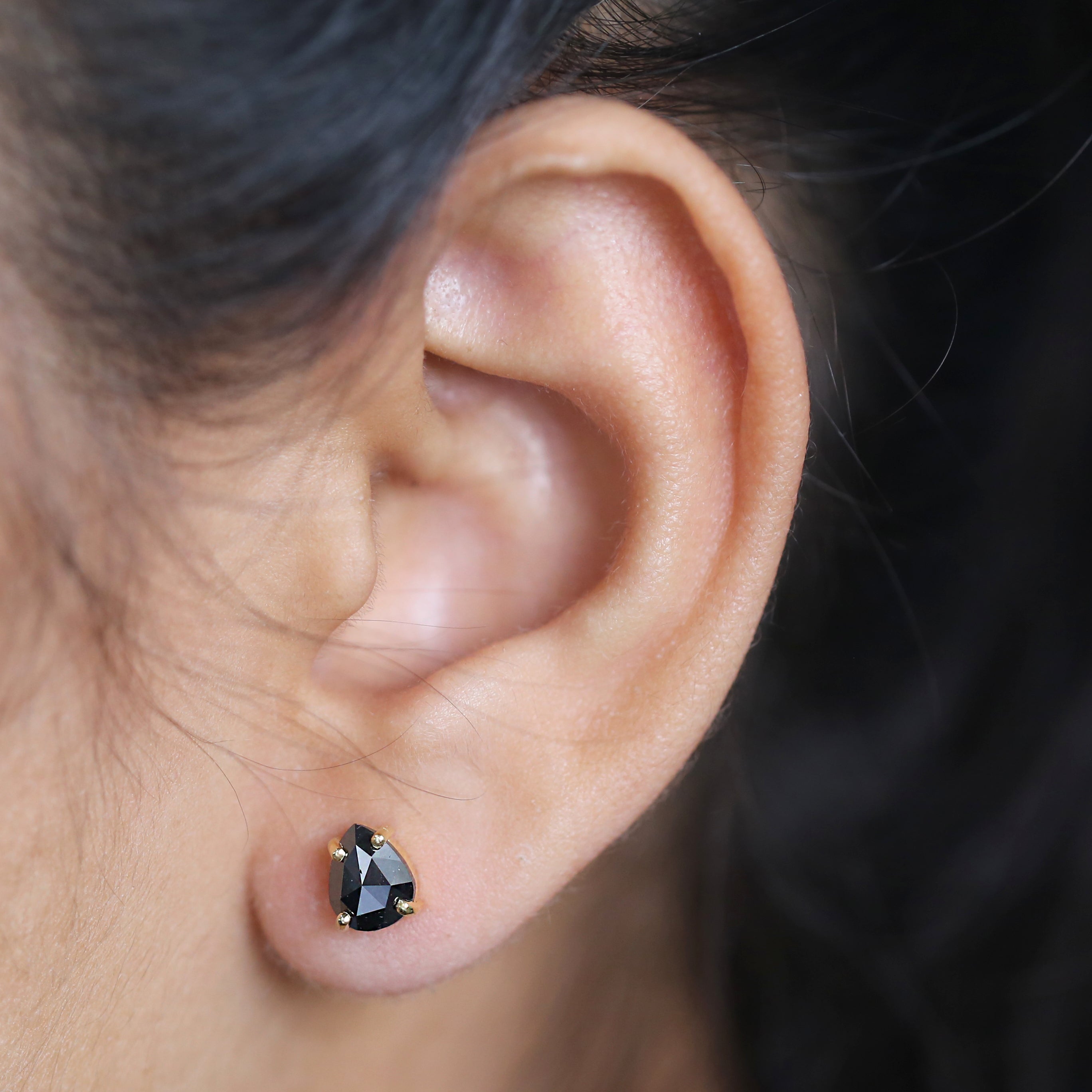 Black Pear Diamond Earring 14K Solid Rose White Yellow Gold Engagement Wedding Gift Earring 2.04 CT KDL7903-KDL6775