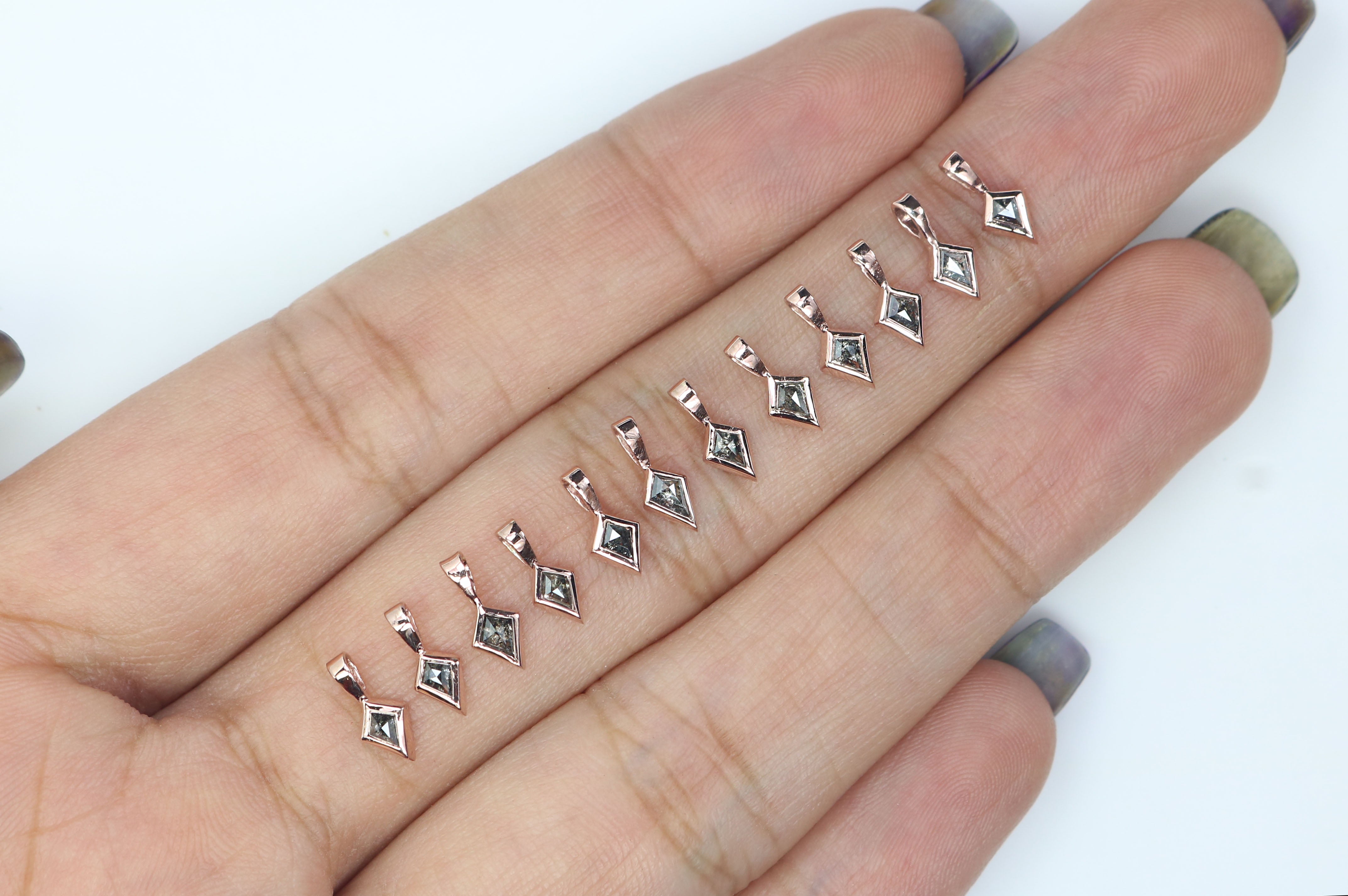 Kite Salt And Pepper Diamond Pendant, Unique Diamond Pendant, Salt And Pepper Diamond Pendant, No Chain Including Only Pendant KD1088