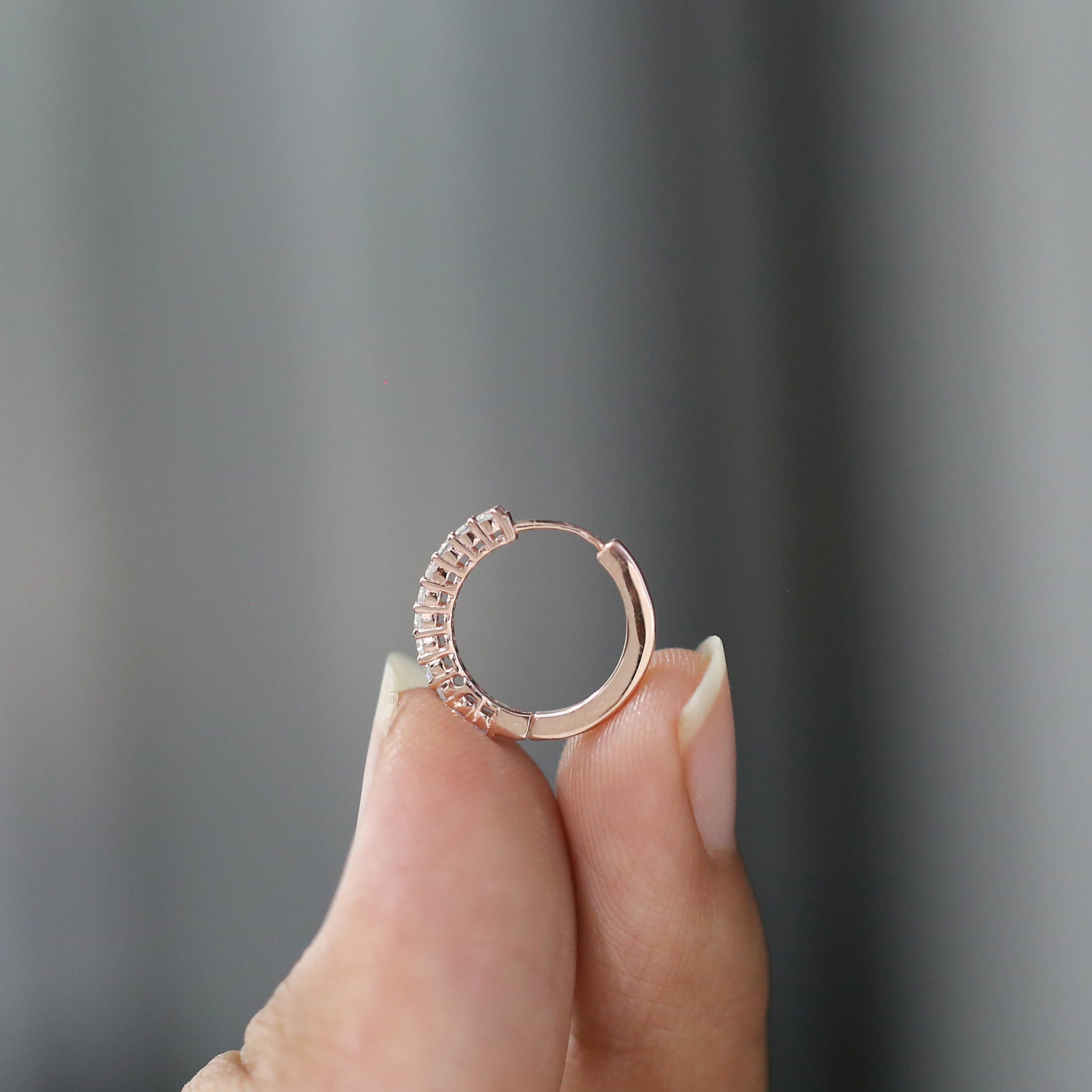 Natural Round White Diamond Nose Rings Engagement Wedding Gift Nose Ring 14K Solid Rose White Yellow Gold Nose Ring 0.13 CT KD977