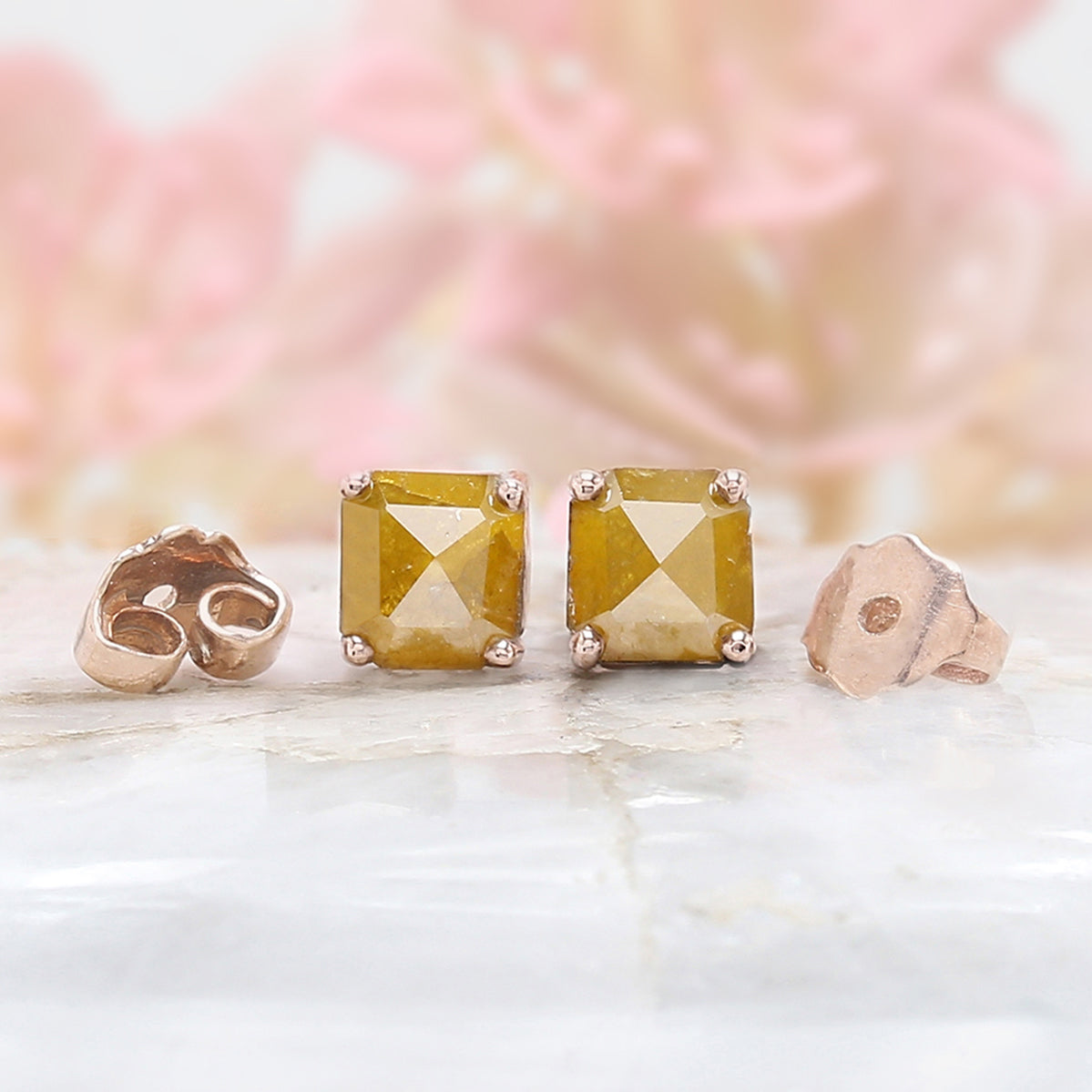 Radiant Yellow Color Diamond Earring Engagement Wedding Gift Earring 14K Solid Rose White Yellow Gold Earring 1.10 CT KDK1275