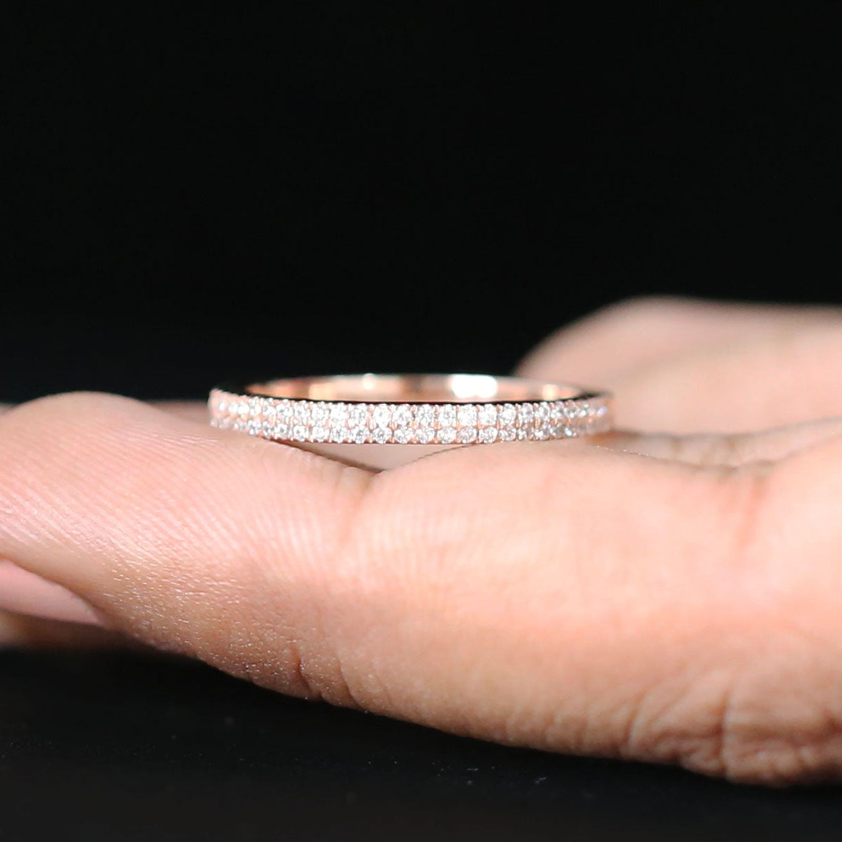 Round White Diamond Band Engagement Wedding Gift Band 14K Solid Rose White Yellow Gold Band 0.31 Ct KD888