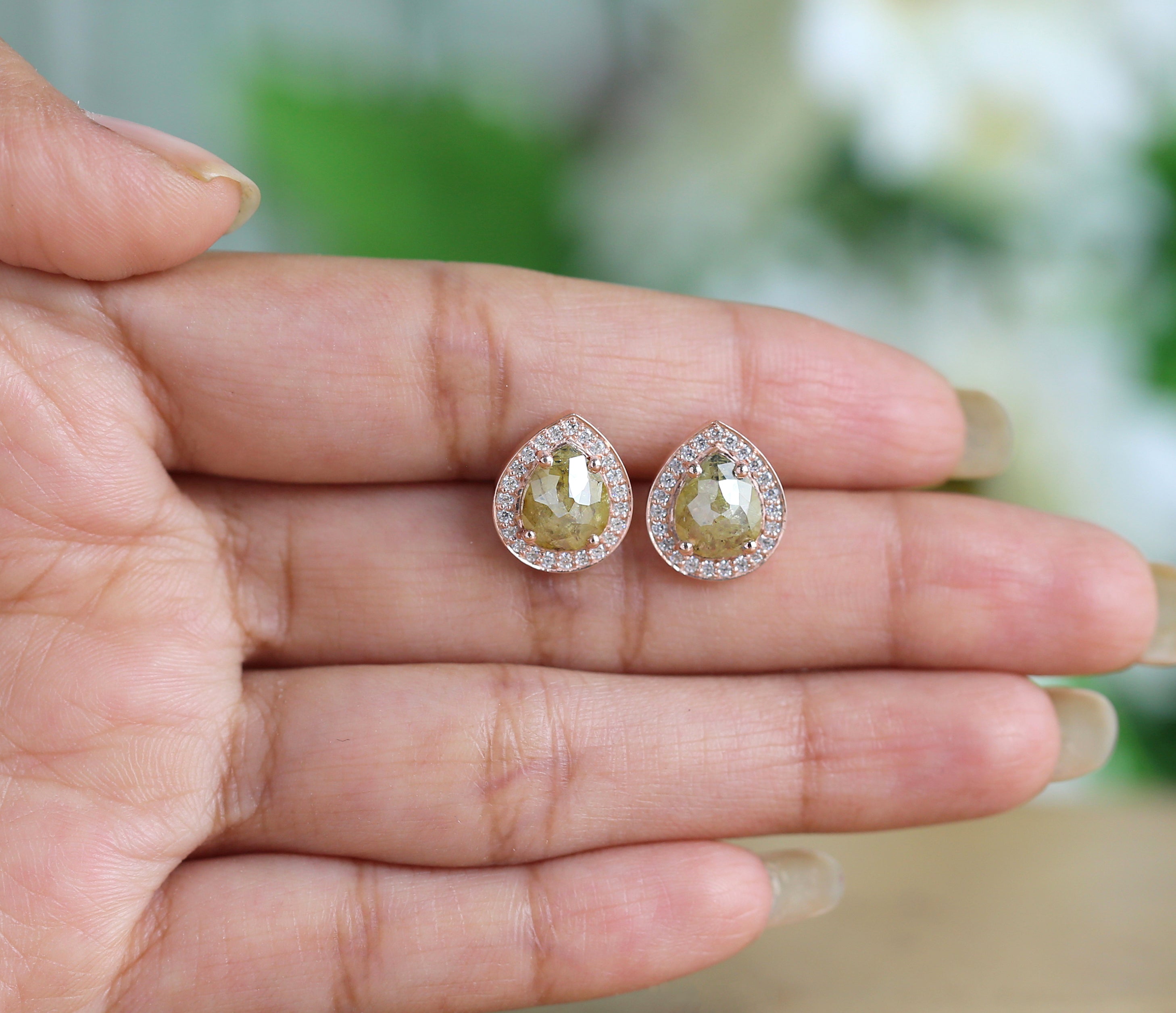 Pear Yellow Color Diamond Earring Engagement Wedding Gift Earring 14K Solid Rose White Yellow Gold Earring 2.37 CT KDN7027