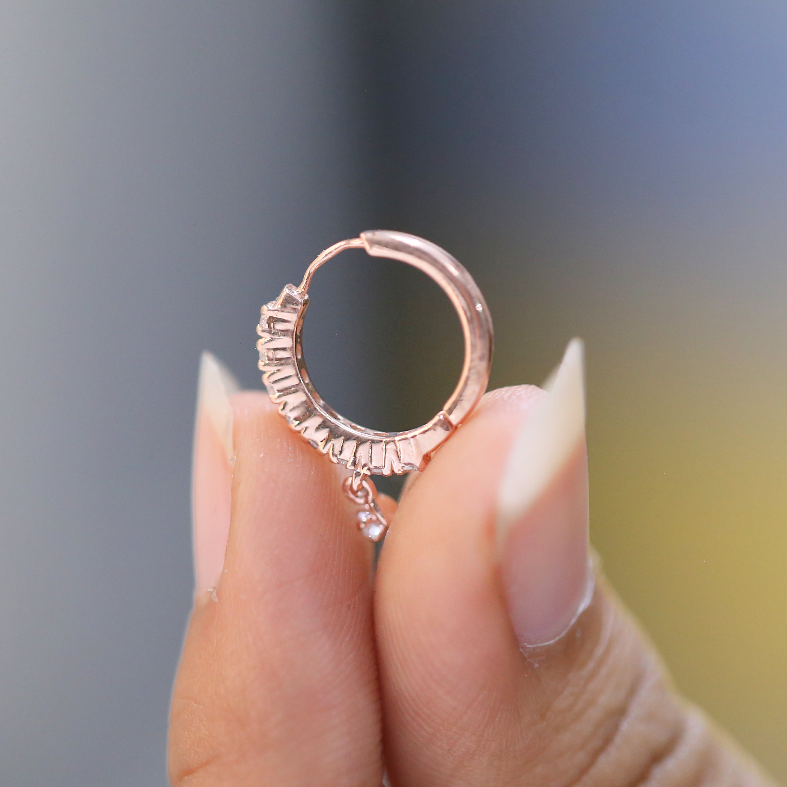 Natural White Round Diamond Nose Rings Engagement Wedding Gift Nose Ring 14K Solid Rose White Yellow Gold Nose Ring 0.17 CT KD969