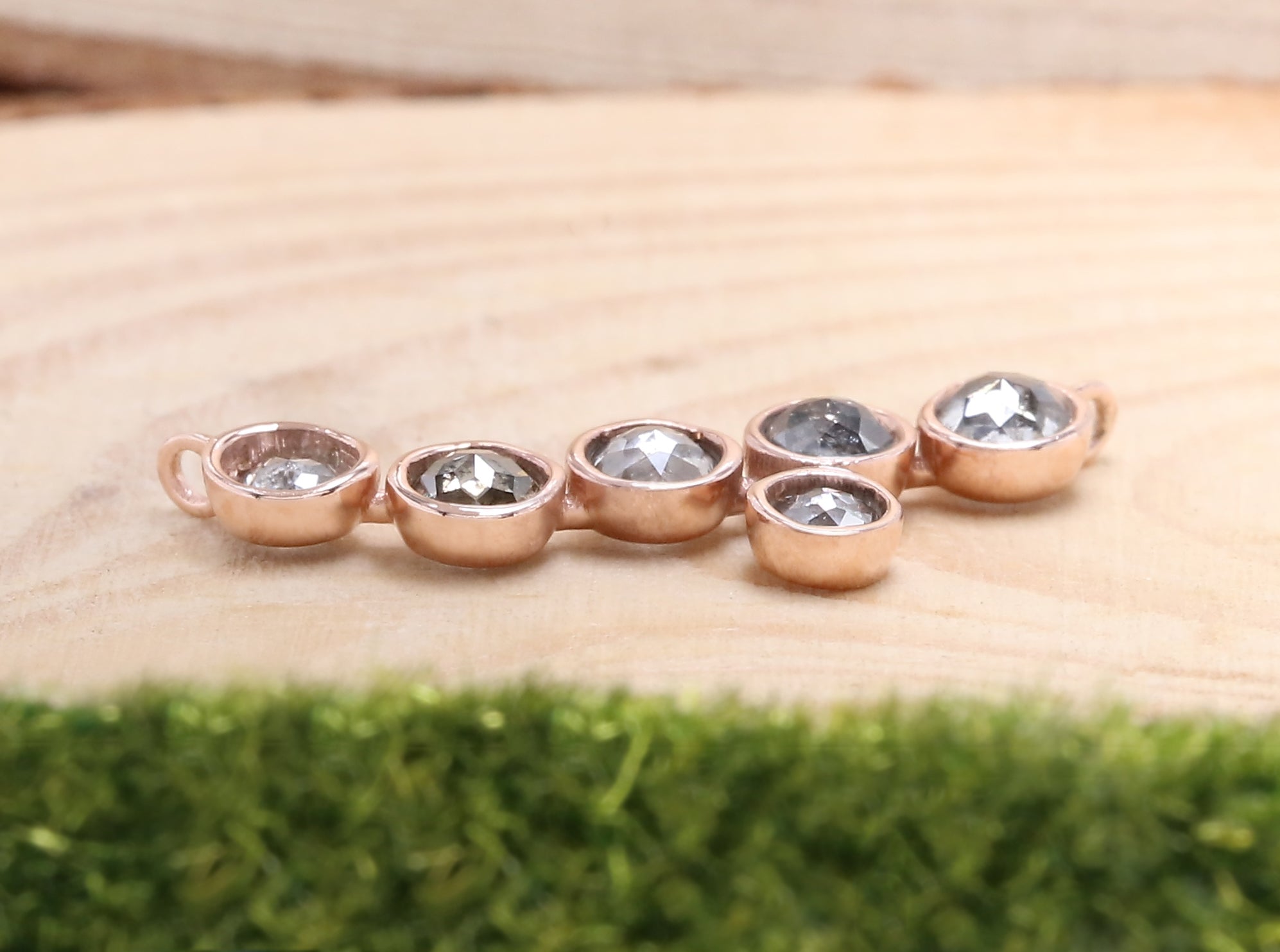 Round Rose Cut Salt And Pepper Diamond Pendant Engagement Wedding Gift Pendant 14K Solid Rose White Yellow Gold Pendant 1.05 CT KDL6324