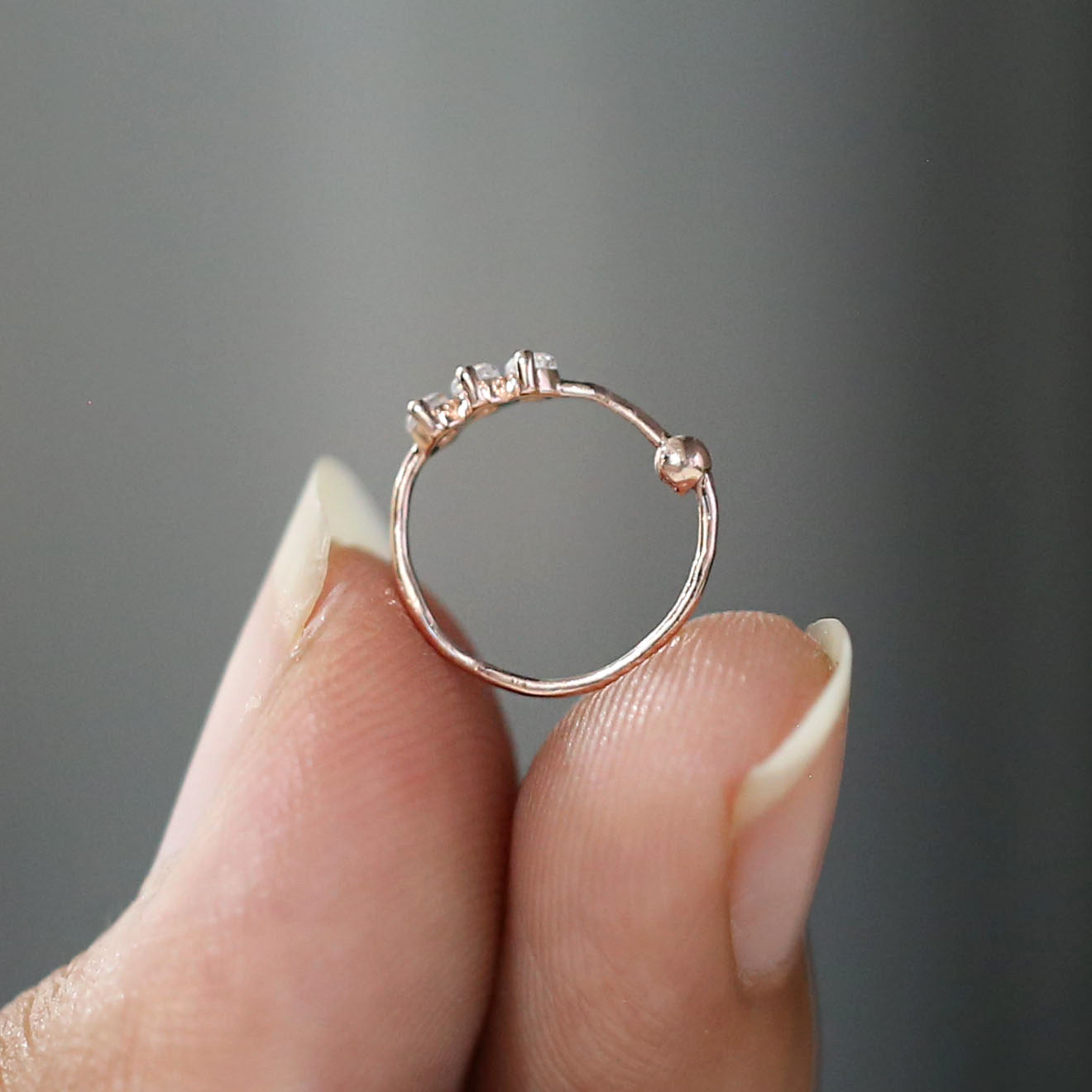 Natural White Round Diamond Nose Rings Engagement Wedding Gift Nose Ring 14K Solid Rose White Yellow Gold Nose Ring 0.06 CT KD976