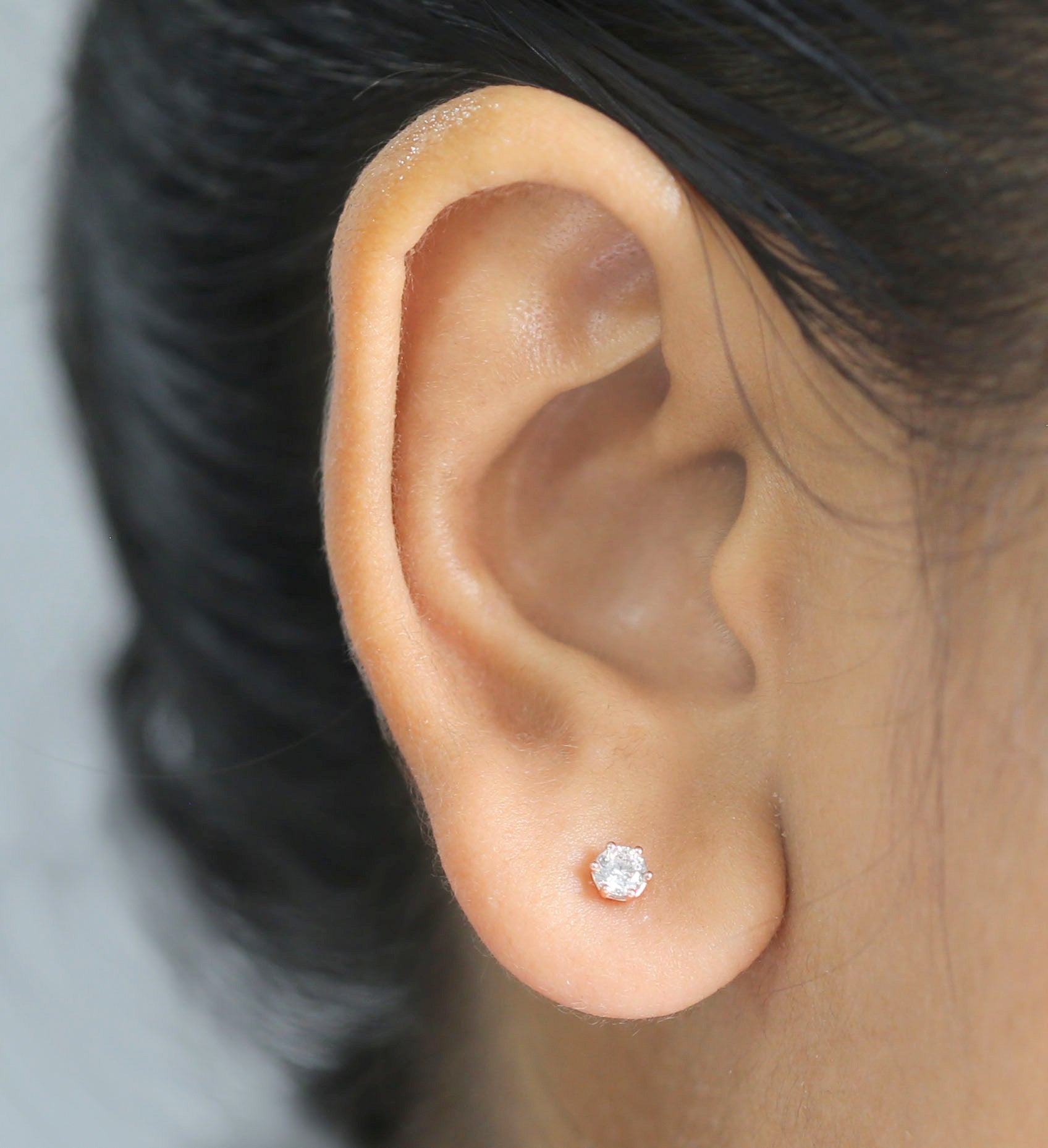 Round White Color Diamond Earring Engagement Wedding Gift Earring 14K Solid Rose White Yellow Gold Earring 0.34 CT KD995