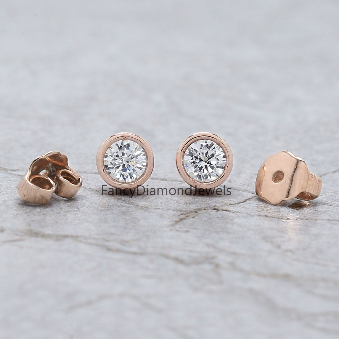Round White Color Diamond Earring Engagement Wedding Gift Earring 14K Solid Rose White Yellow Gold Earring 0.34 CT KD1000