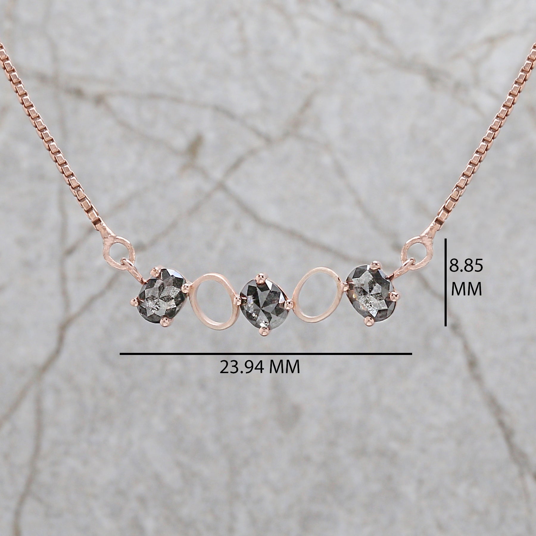 Oval Salt And Pepper Diamond Pendant Engagement Wedding Gift Pendant 14K Solid Rose White Yellow Gold Pendant 0.89 CT KDL2541