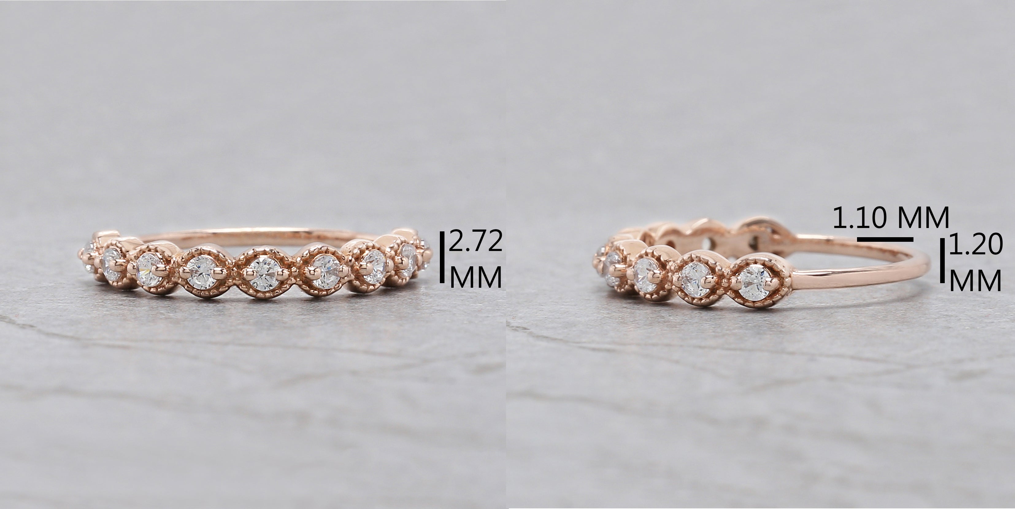 Round White Diamond Band Engagement Wedding Gift Band 14K Solid Rose White Yellow Gold Band 0.29 Ct KD901