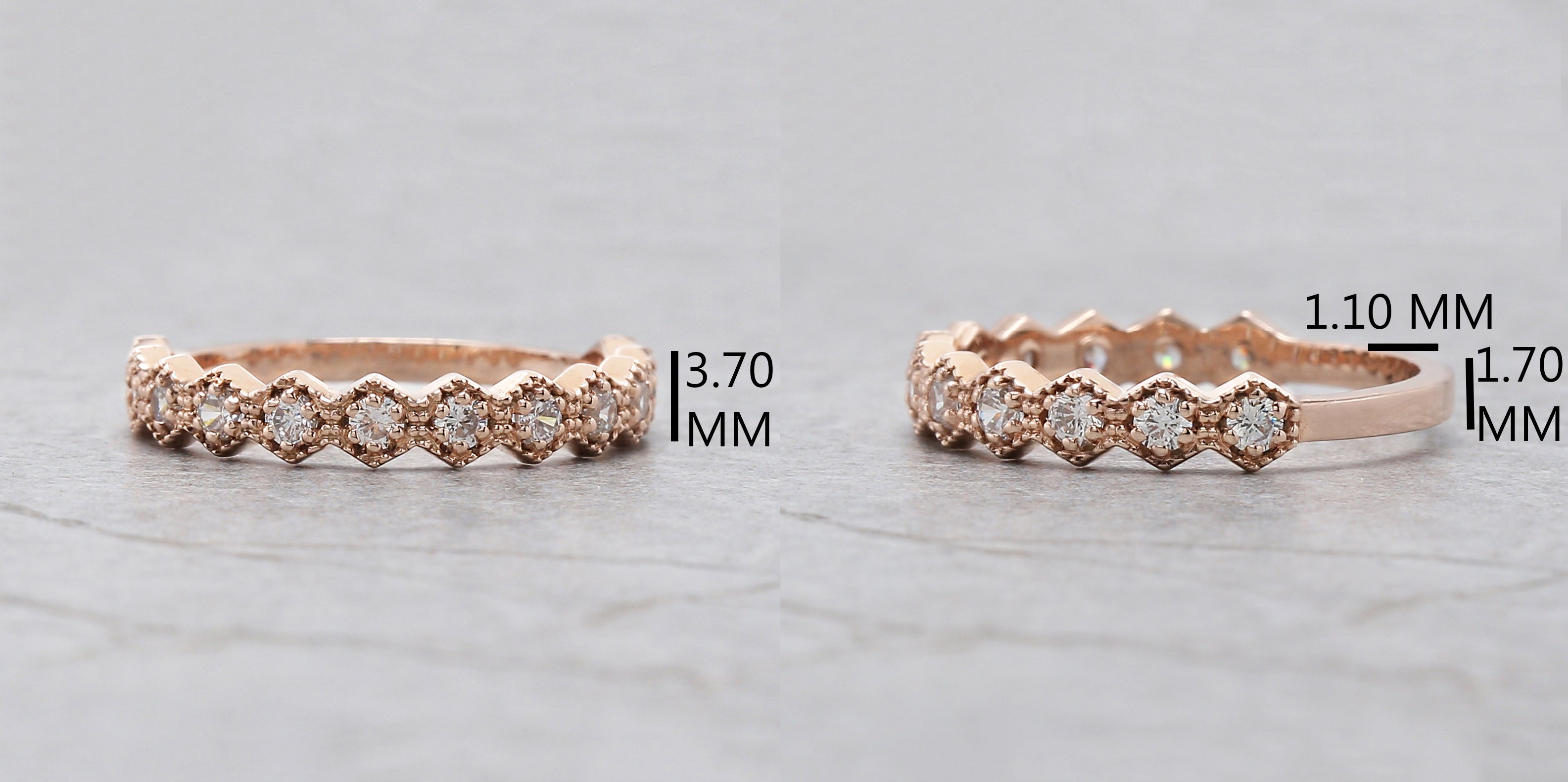 Round White Diamond Band Engagement Wedding Gift Band 14K Solid Rose White Yellow Gold Band 0.38 Ct KD891