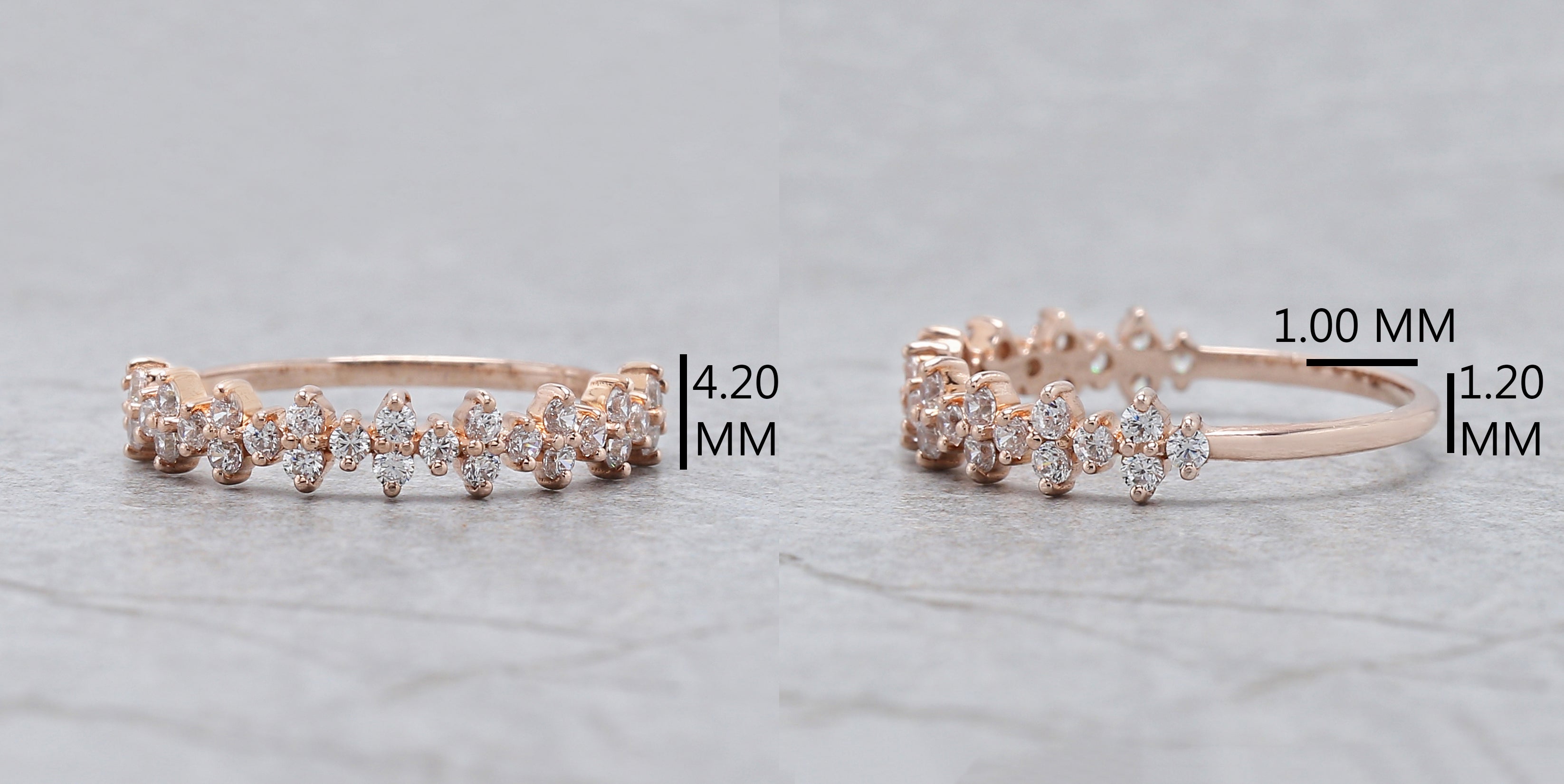Round White Diamond Band Engagement Wedding Gift Band 14K Solid Rose White Yellow Gold Band 0.42 Ct KD909