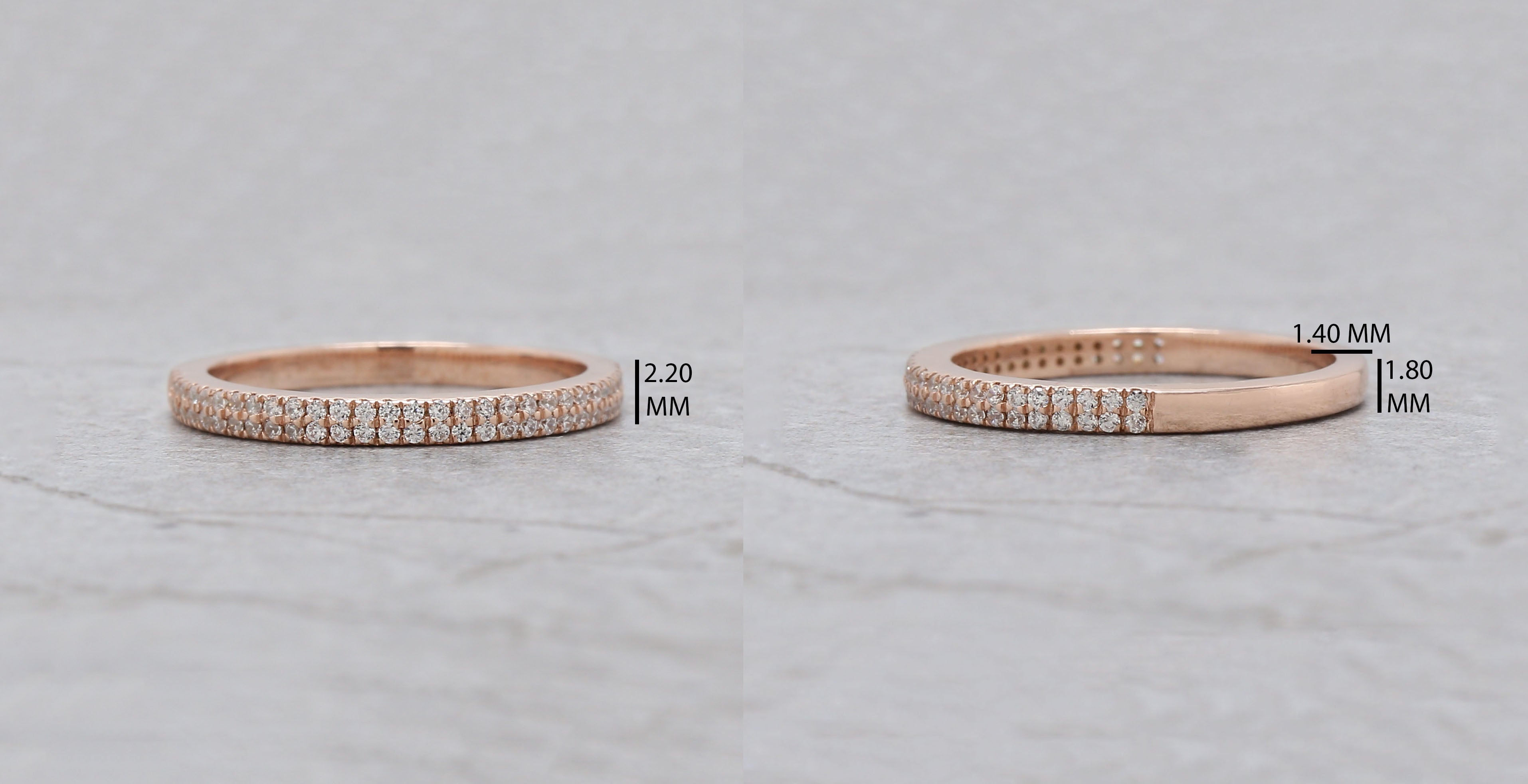 Round White Diamond Band Engagement Wedding Gift Band 14K Solid Rose White Yellow Gold Band 0.31 Ct KD888