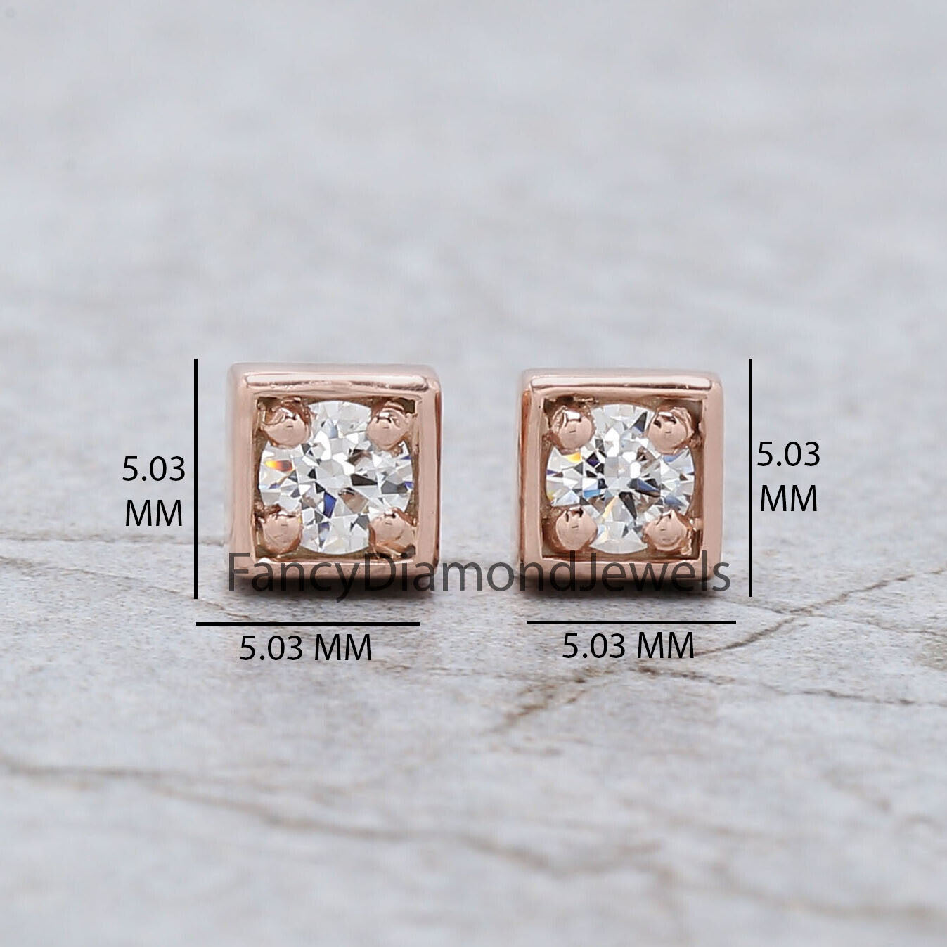Round White Color Diamond Earring Engagement Wedding Gift Earring 14K Solid Rose White Yellow Gold Earring 0.34 CT KD1001
