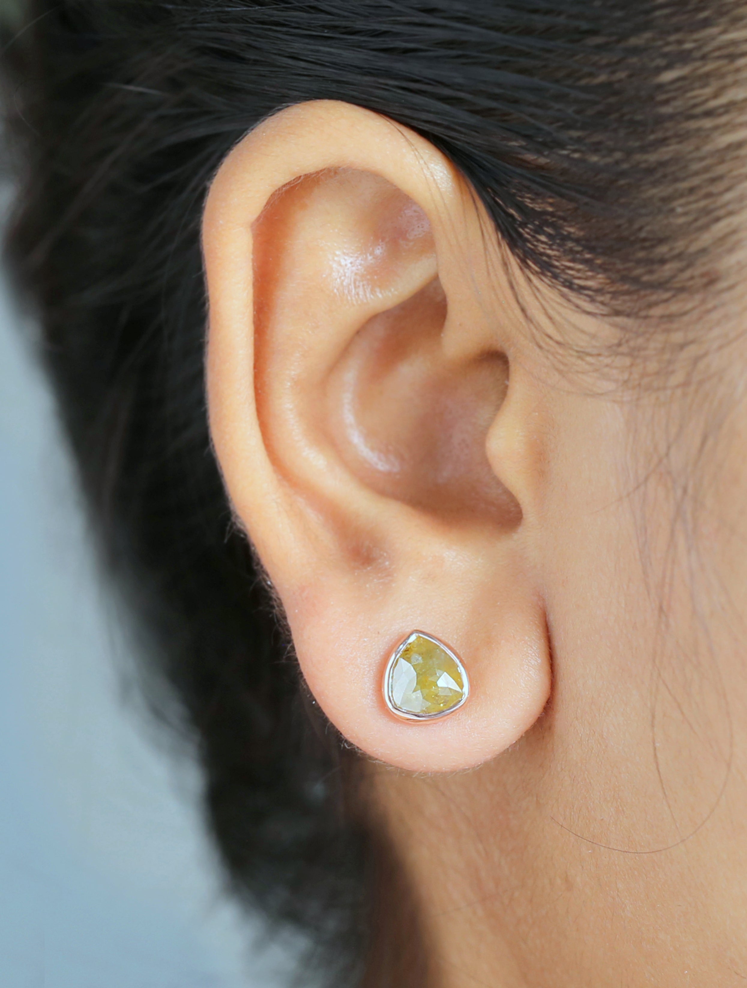 Pear Green Yellow Color Diamond Earring Engagement Wedding Gift Earring 14K Solid Rose White Yellow Gold Earring 2.26 CT KDN7025