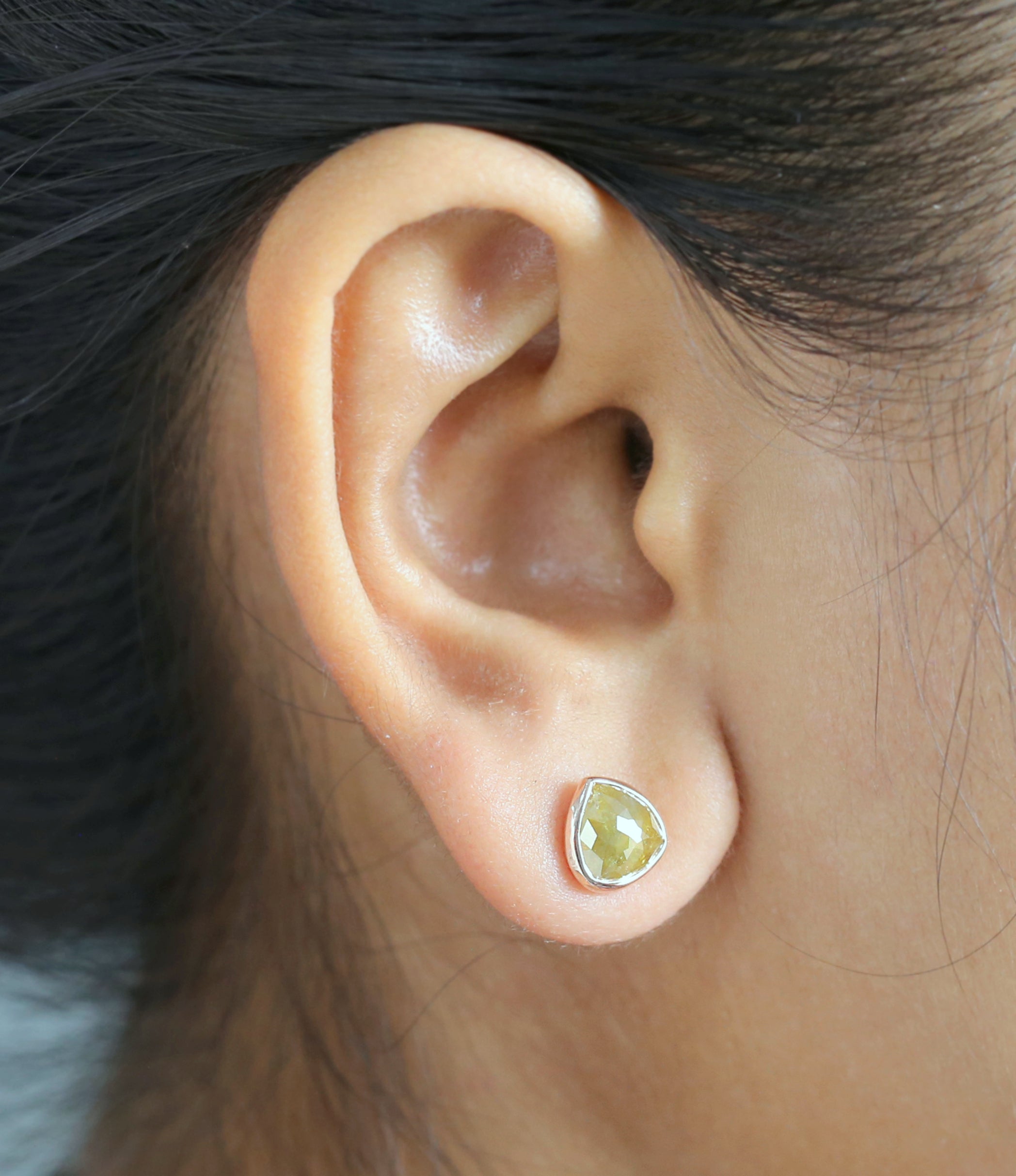 Pear Green Yellow Color Diamond Earring Engagement Wedding Gift Earring 14K Solid Rose White Yellow Gold Earring 2.26 CT KDN7025