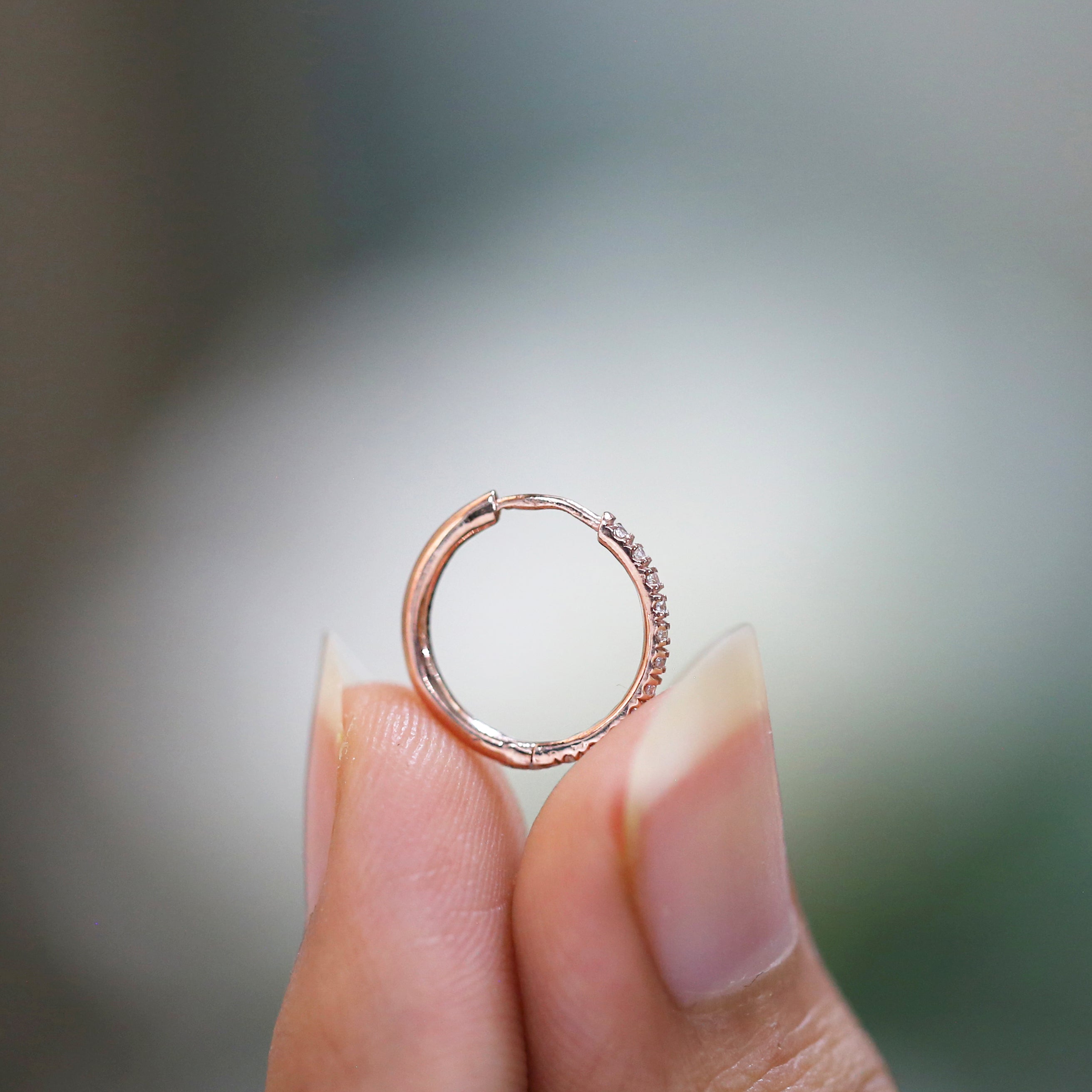 Natural White Round Diamond Nose Rings Engagement Wedding Gift Nose Ring 14K Solid Rose White Yellow Gold Nose Ring 0.08 CT KD971