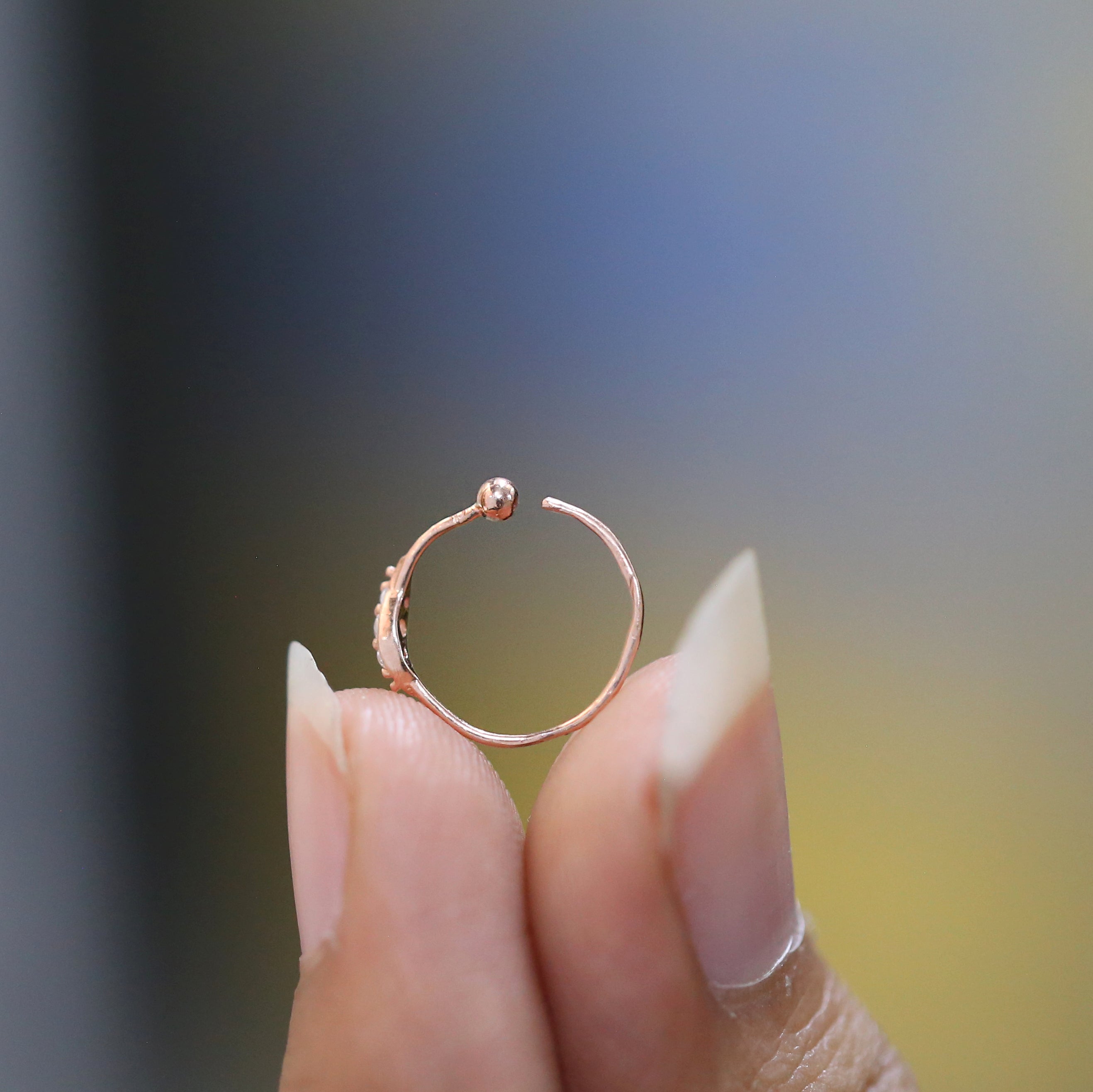 Natural White Round Diamond Nose Rings Engagement Wedding Gift Nose Ring 14K Solid Rose White Yellow Gold Nose Ring 0.08 CT KD965