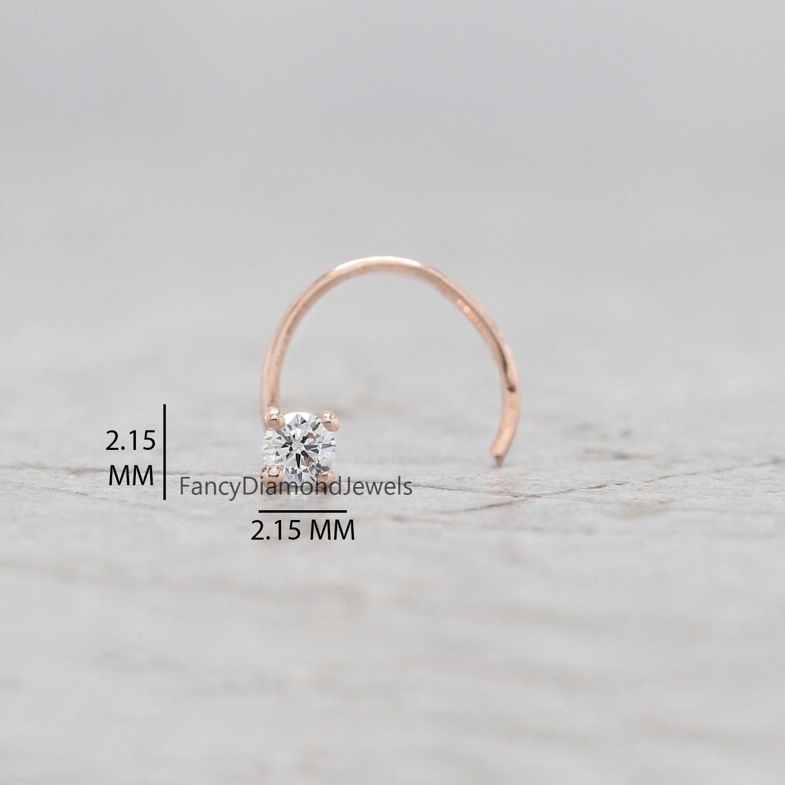 Buy Diamond Nose Ring, Diamond Piercing, Diamond Nose Hoop, Bling, High End  Jewelry, Solid 14K Yellow Gold Ring 1mm Genuine Diamonds, SKU 34 Online in  India - Etsy